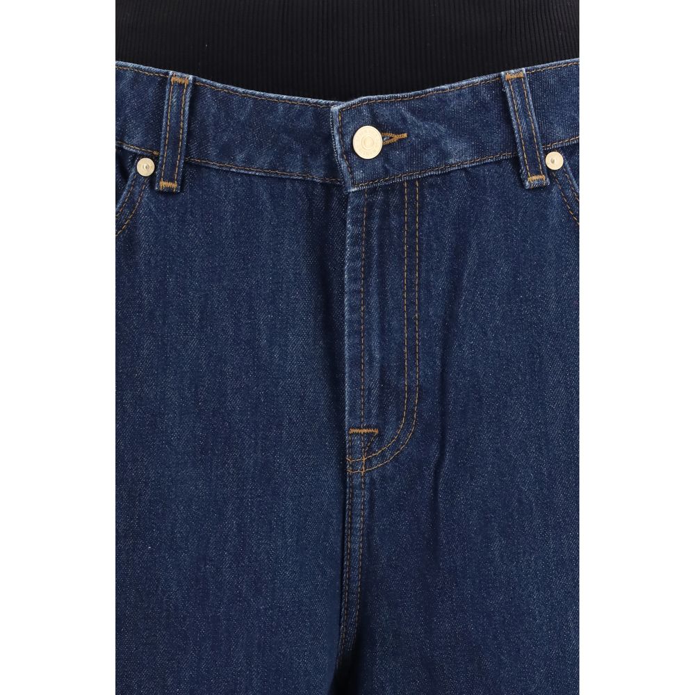 Blue Cotton Relaxed Fit Jeans - ventzia
