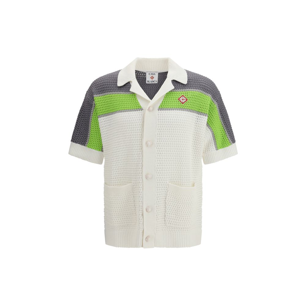 White Cotton Shortsleeve Shirt - ventzia