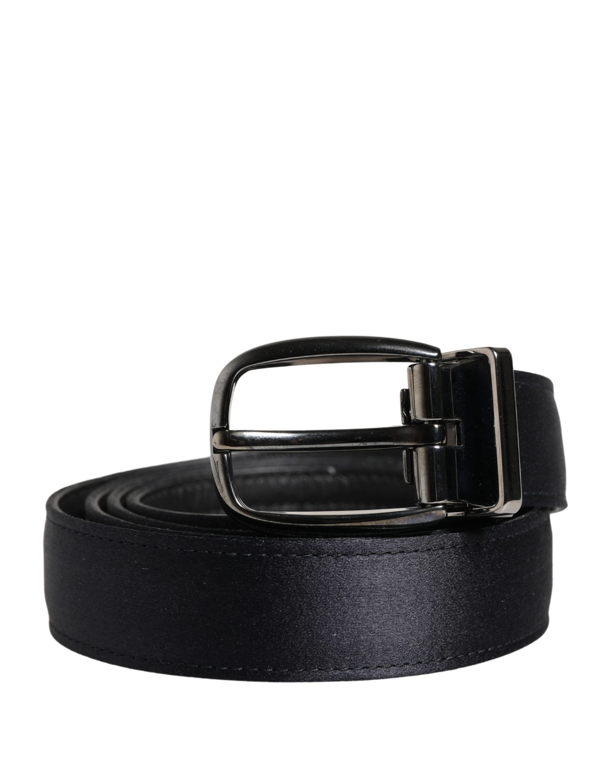 Men Black Classic Viscose Metal Buckle Belt - ventzia
