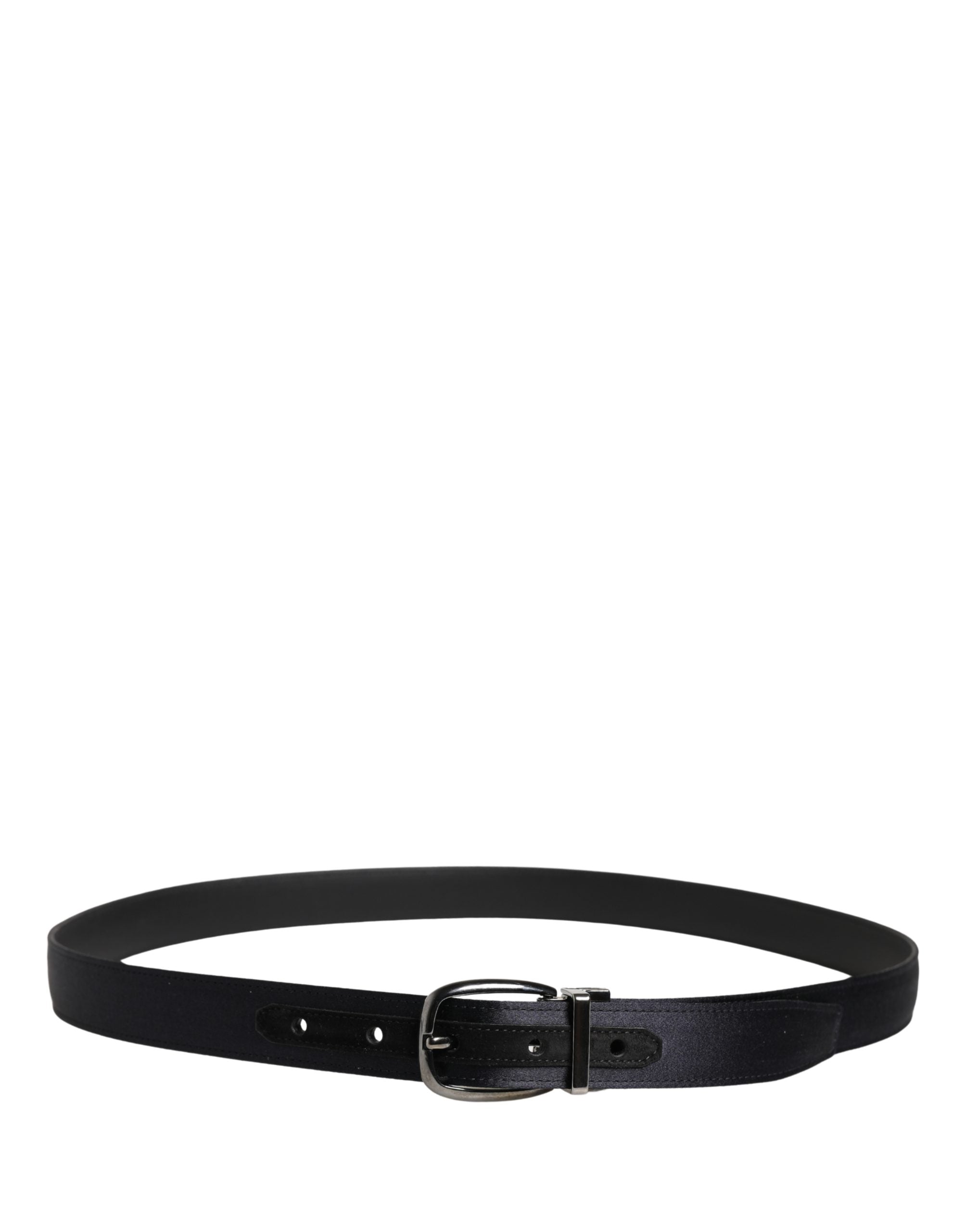 Men Black Classic Viscose Metal Buckle Belt - ventzia