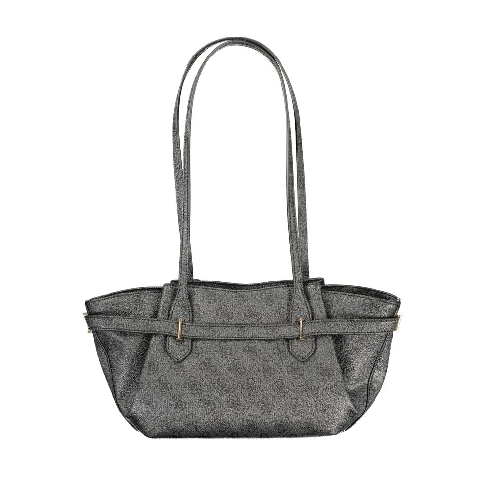 Black Polyurethane Women's Handbag - ventzia