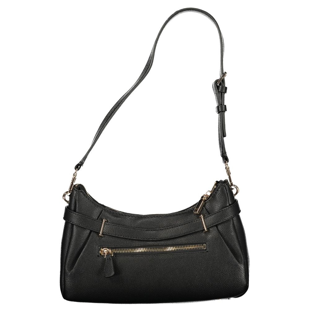 Black Polyurethane Women Handbag - ventzia