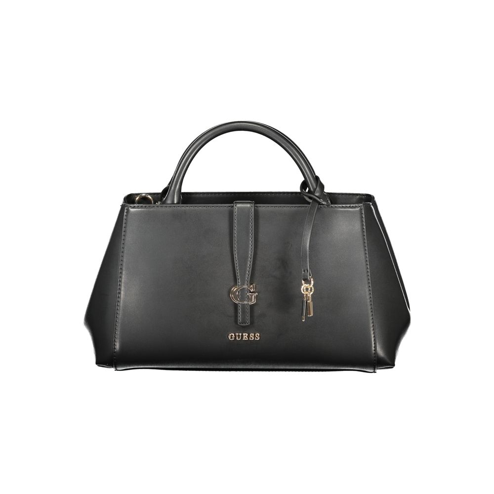Black Polyurethane Women Handbag - ventzia