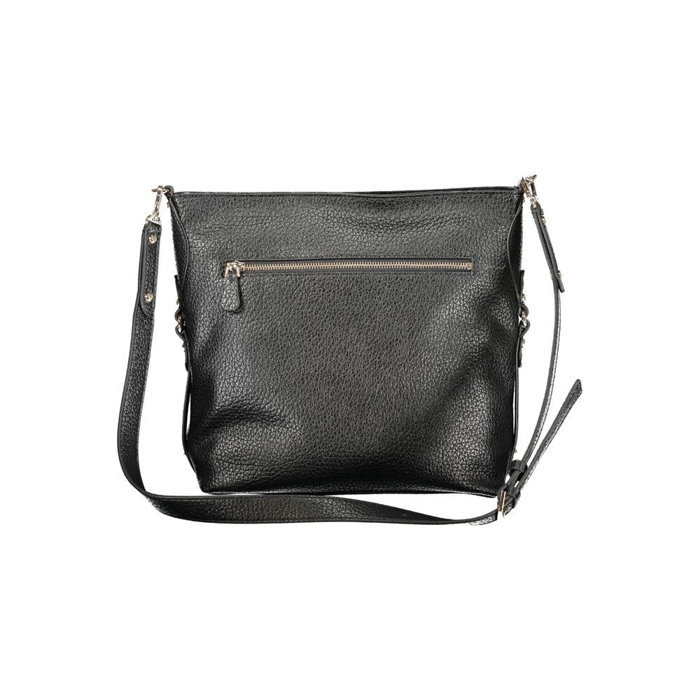 Black Polyurethane Women's Handbag - ventzia