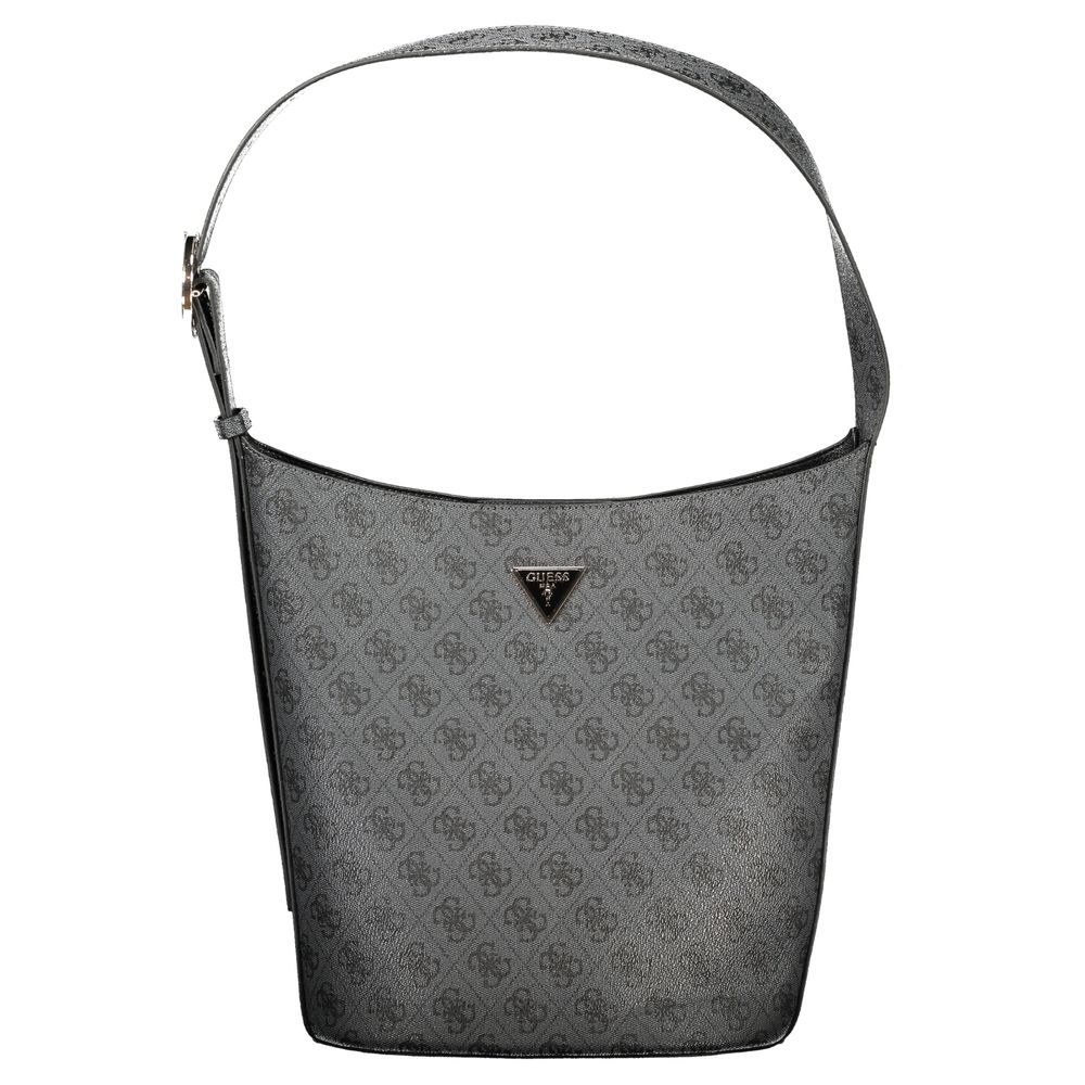 Black Polyurethane Women Handbag - ventzia