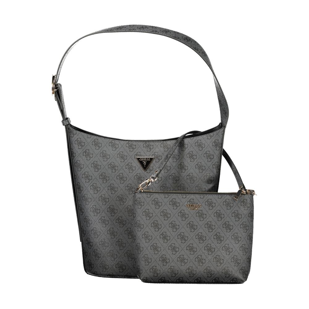 Black Polyurethane Women Handbag - ventzia