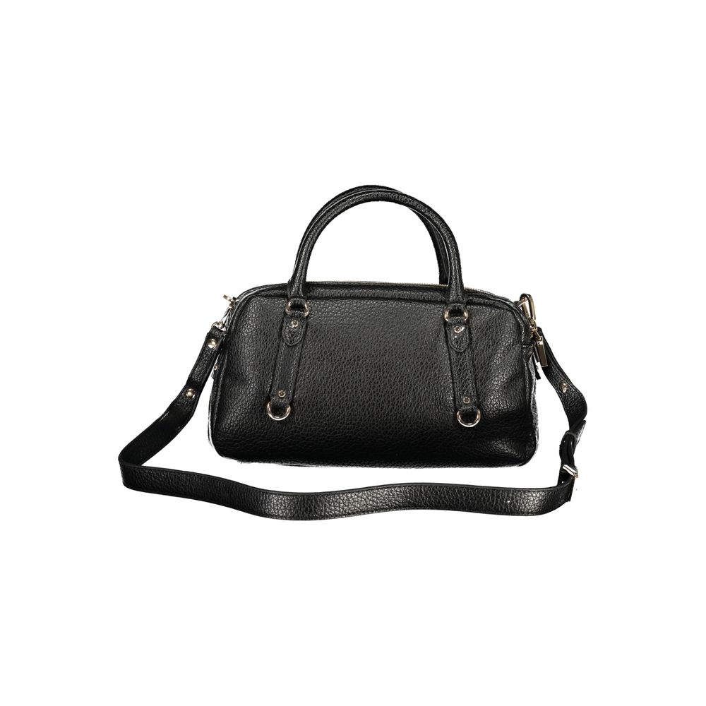 Black Polyurethane Women Handbag - ventzia