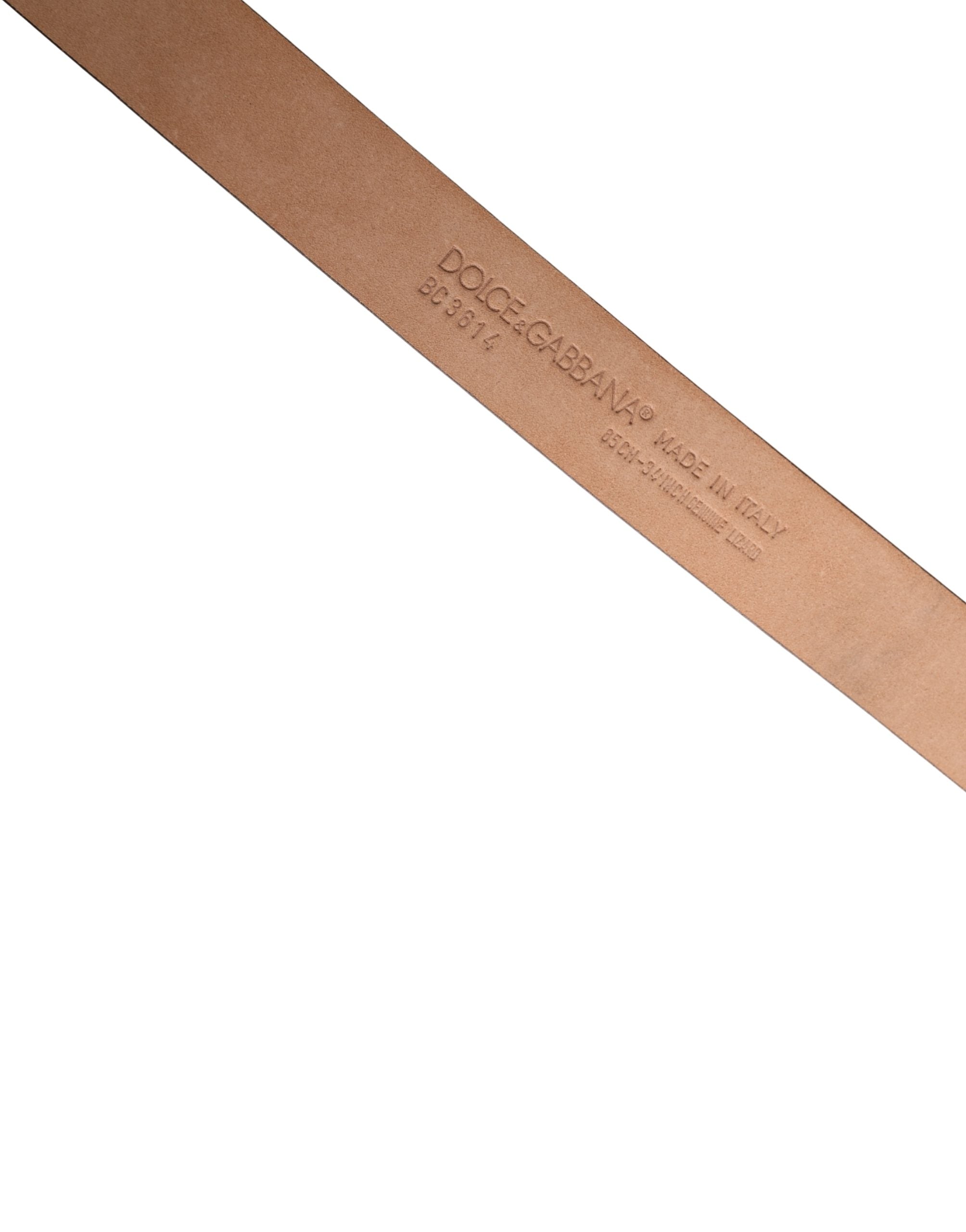 Men Brown Goatskin Leather Metal Buckle Belt - ventzia