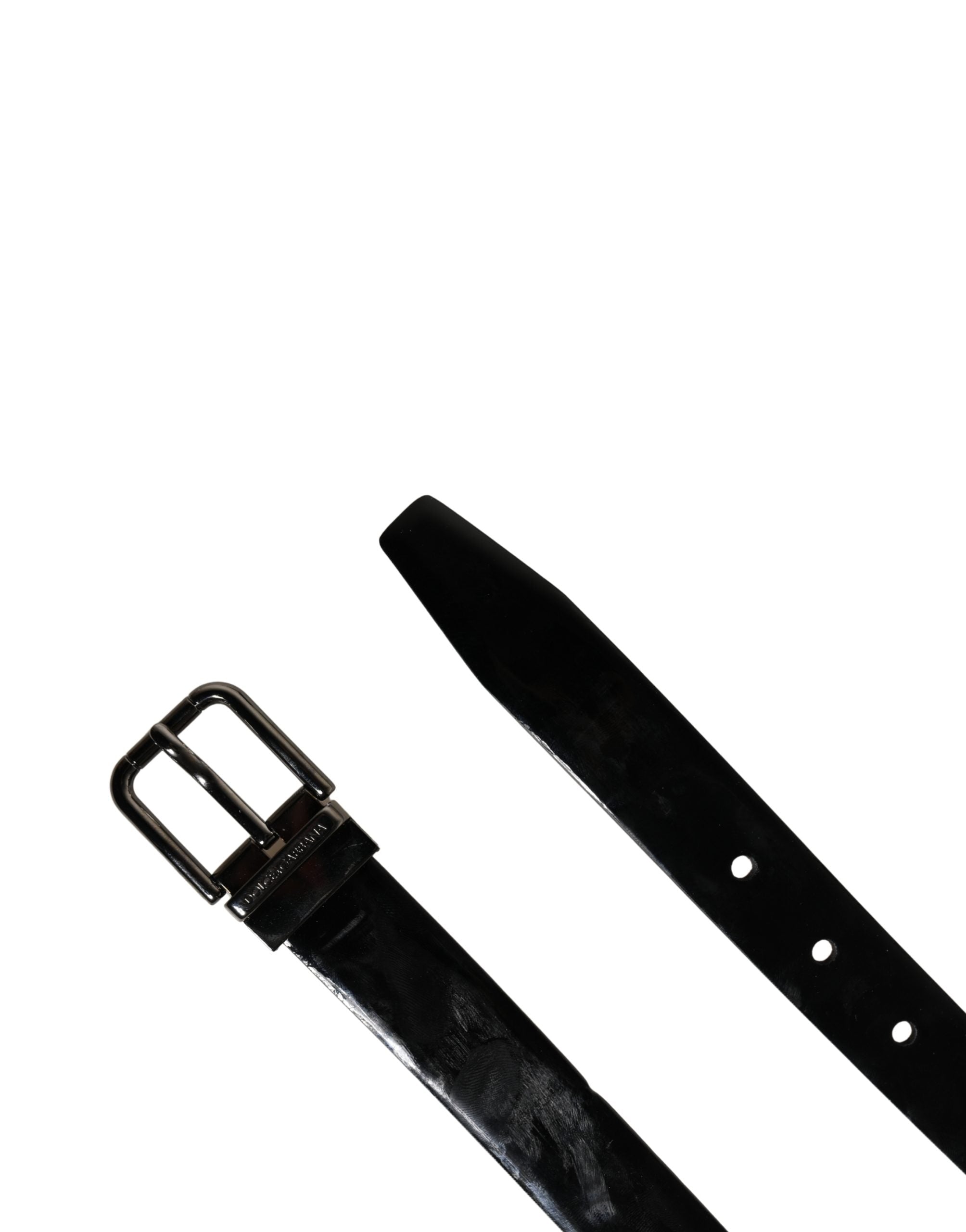 Men Black Classic Leather Metal Buckle Belt - ventzia