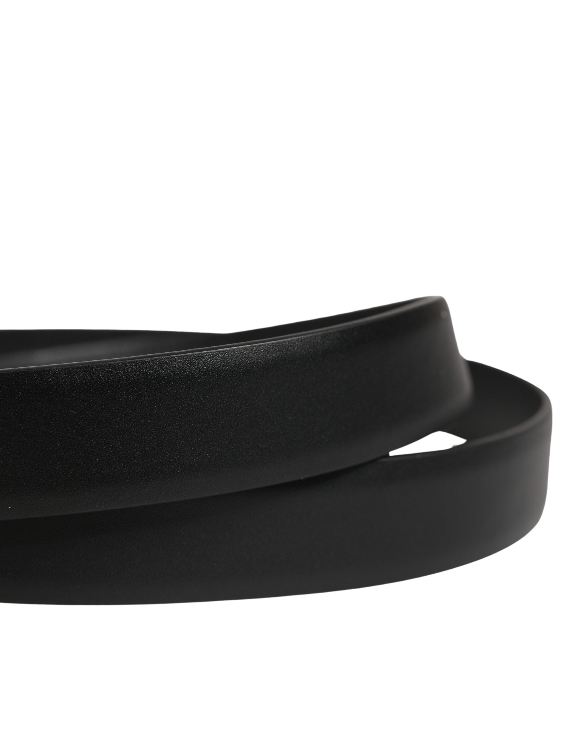 Men Black Classic Leather Metal Buckle Belt - ventzia