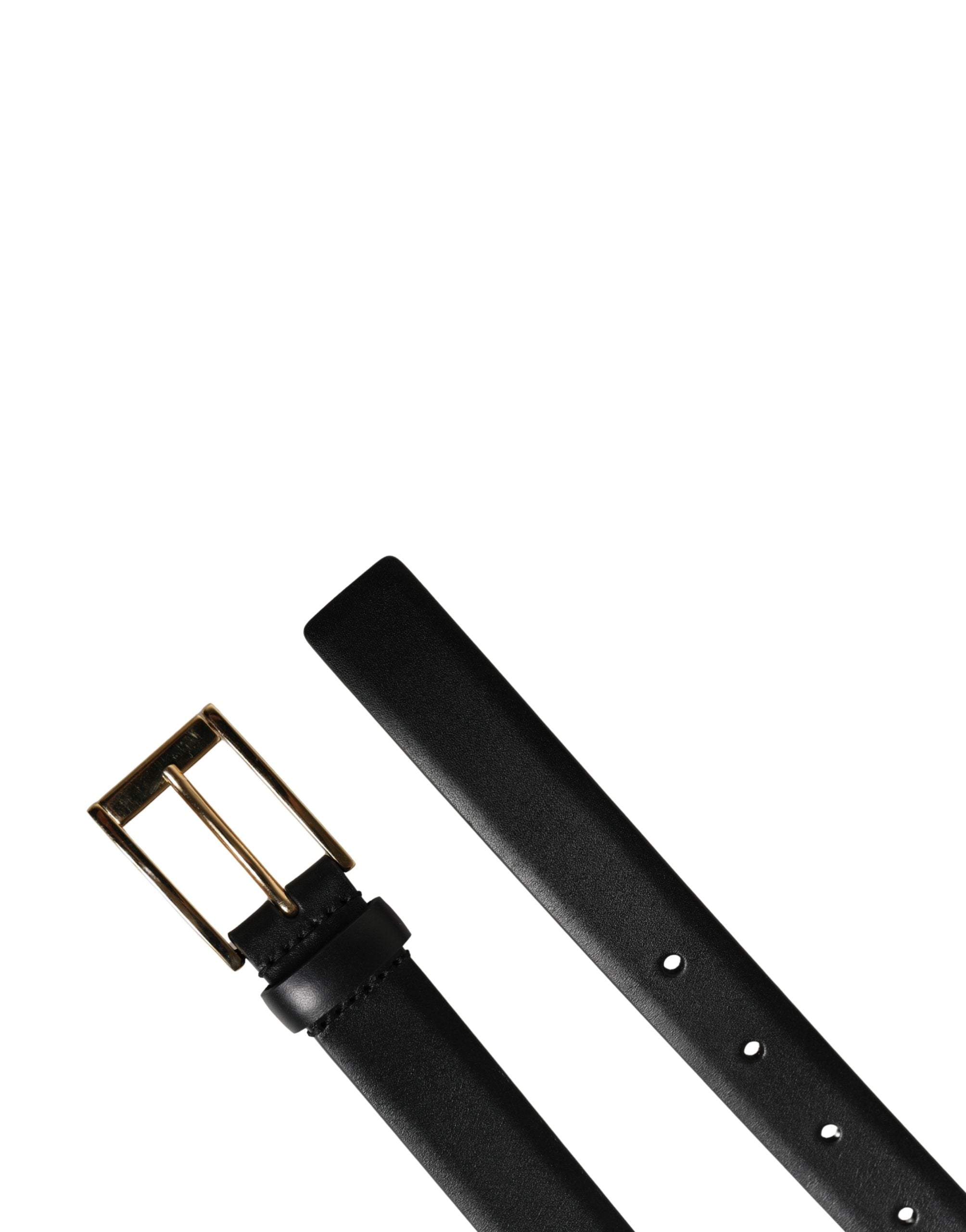 Men Black Classic Leather Metal Buckle Belt - ventzia