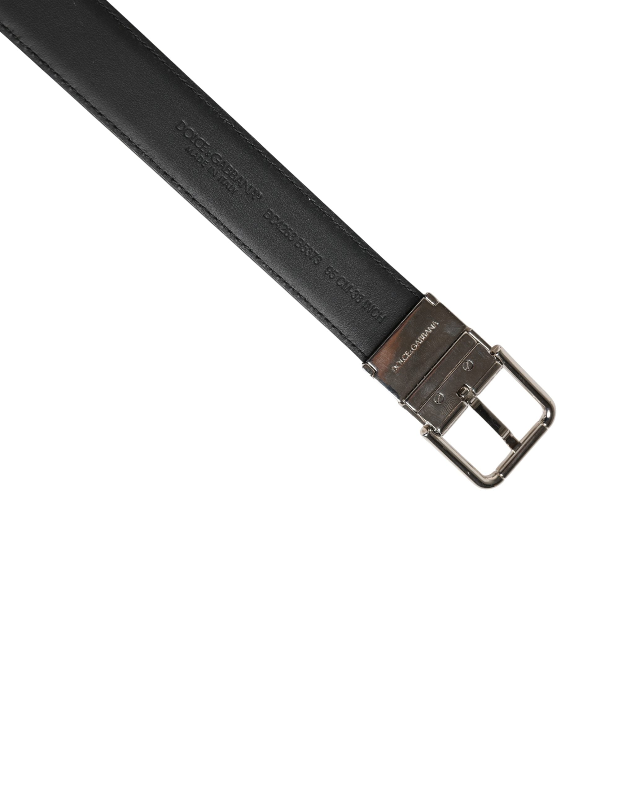 Men Black Classic Leather Metal Buckle Belt - ventzia