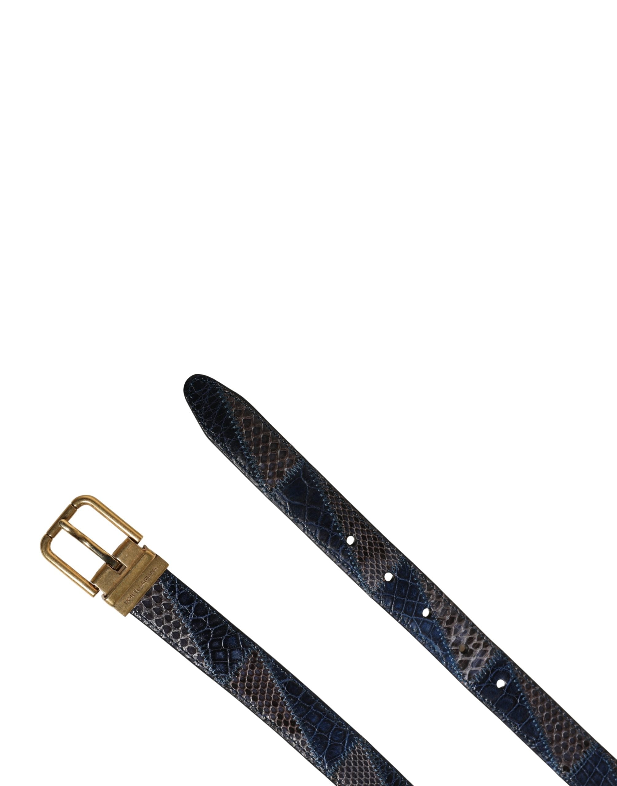 Men Multicolor Leather Metal Buckle Belt - ventzia