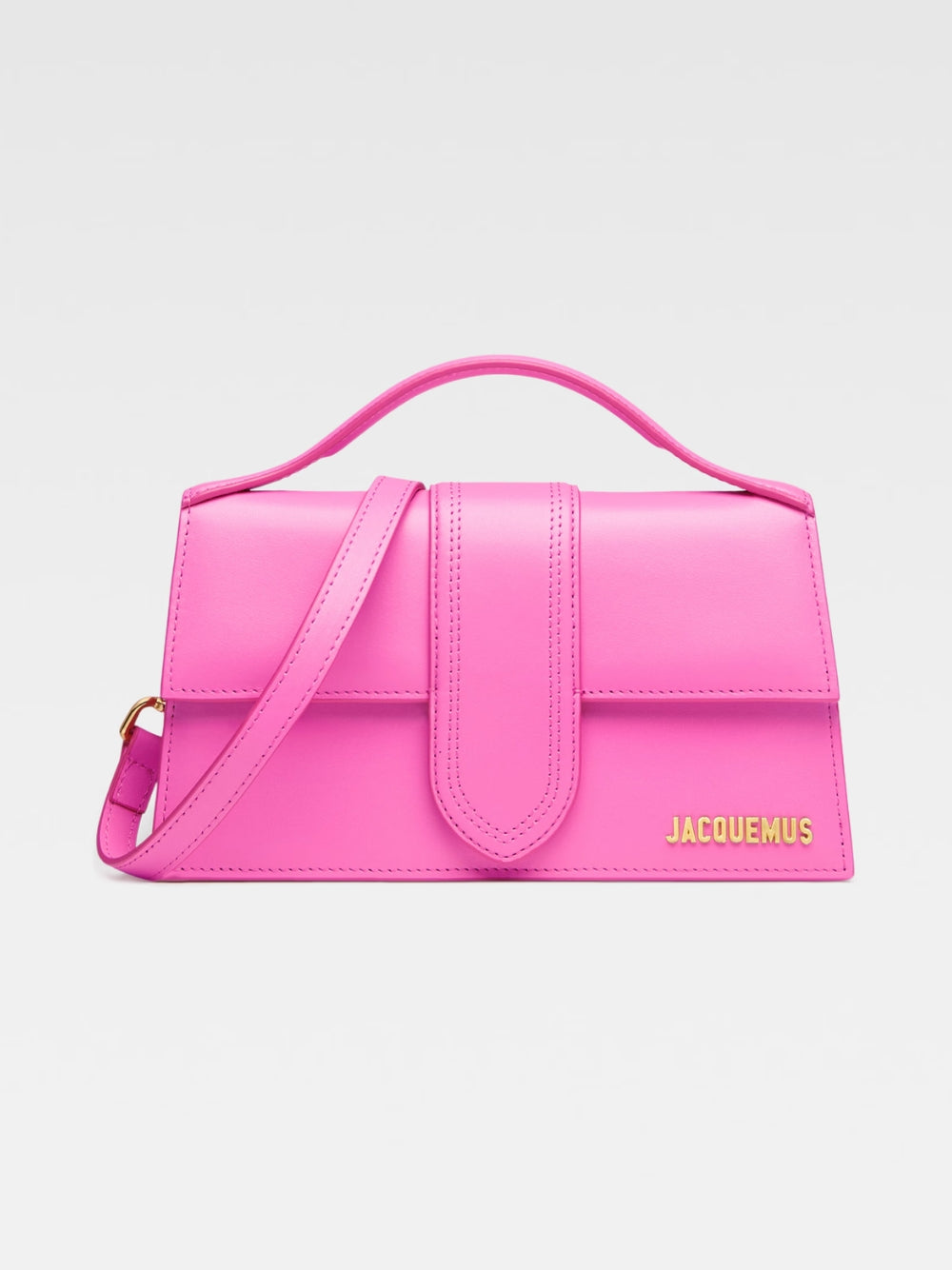 Neon Pink Leather Le Grand Bambino Handbag - ventzia