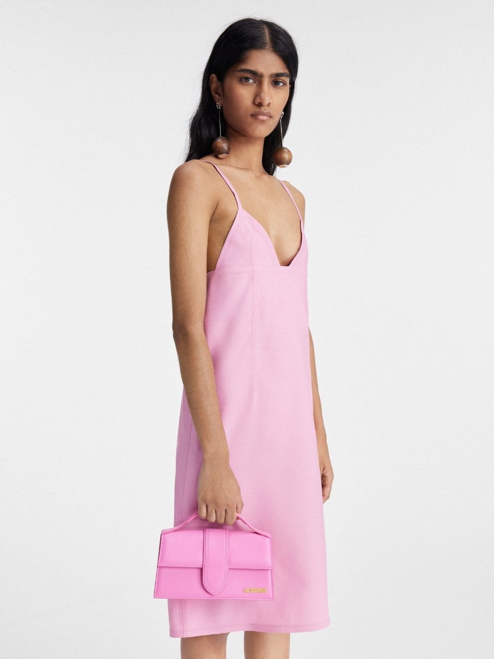 Neon Pink Leather Le Grand Bambino Handbag - ventzia