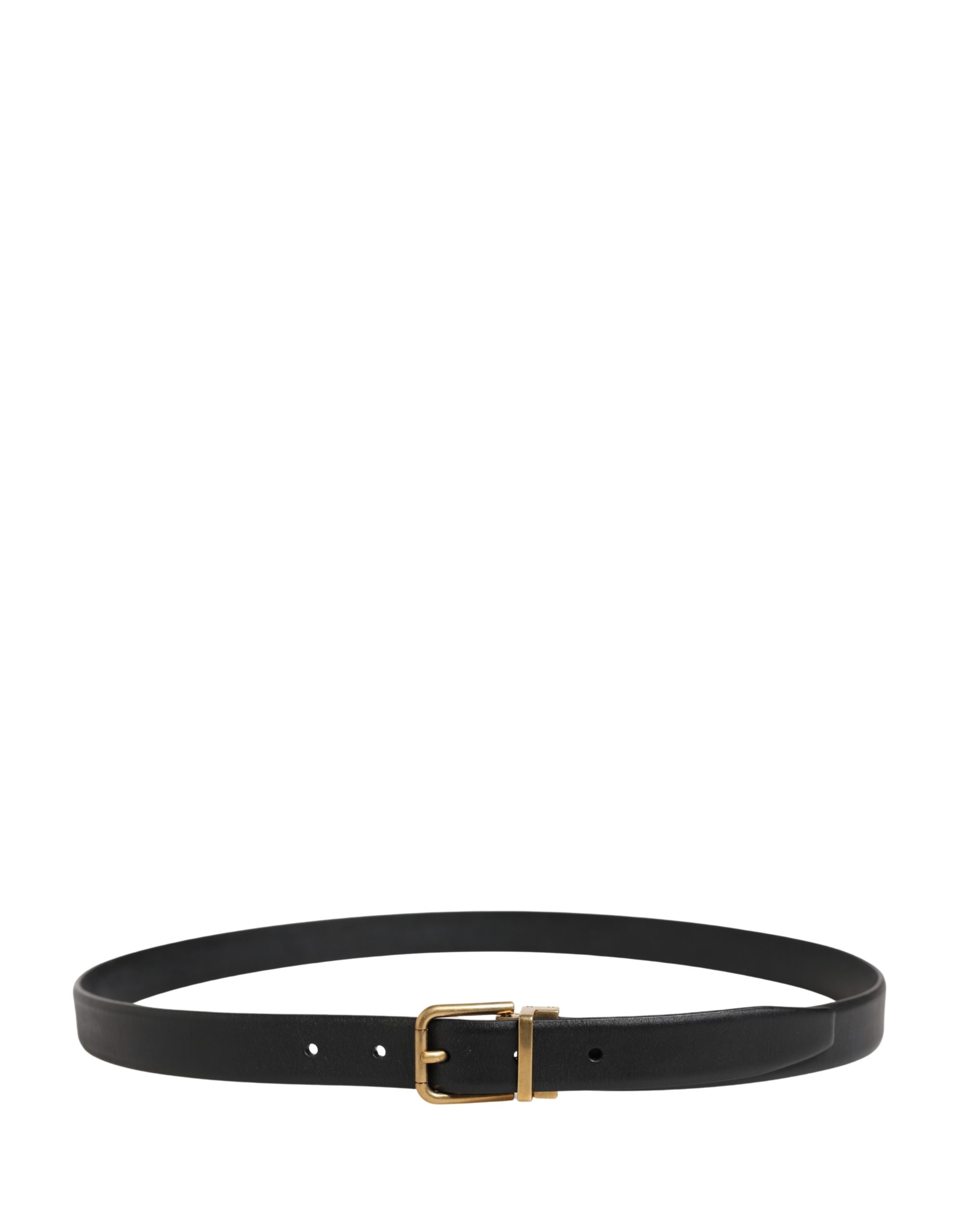 Men Black Classic Leather Metal Buckle Belt - ventzia