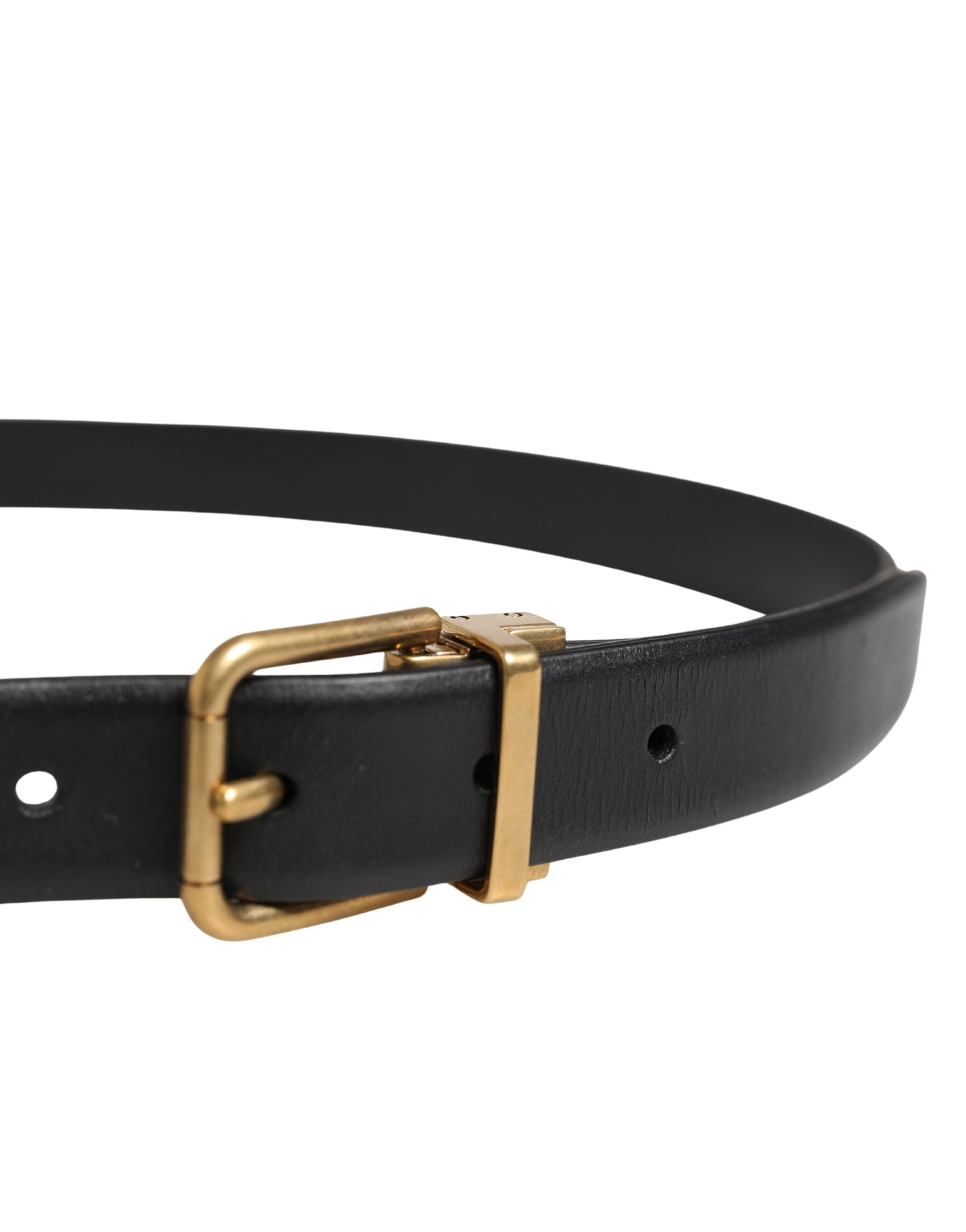 Men Black Classic Leather Metal Buckle Belt - ventzia