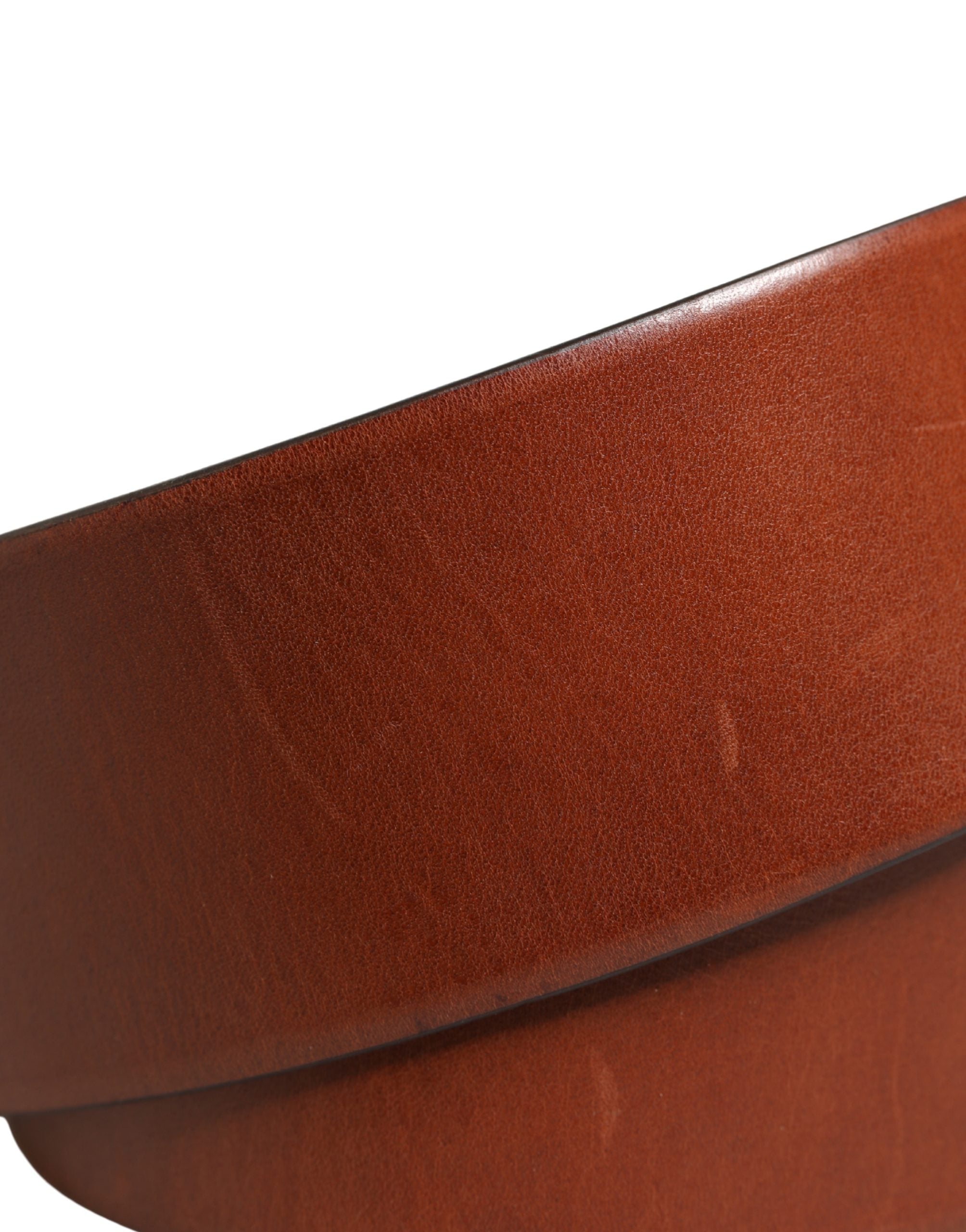 Men Brown Leather Wide Waist Metal Round Buckle Belt - ventzia