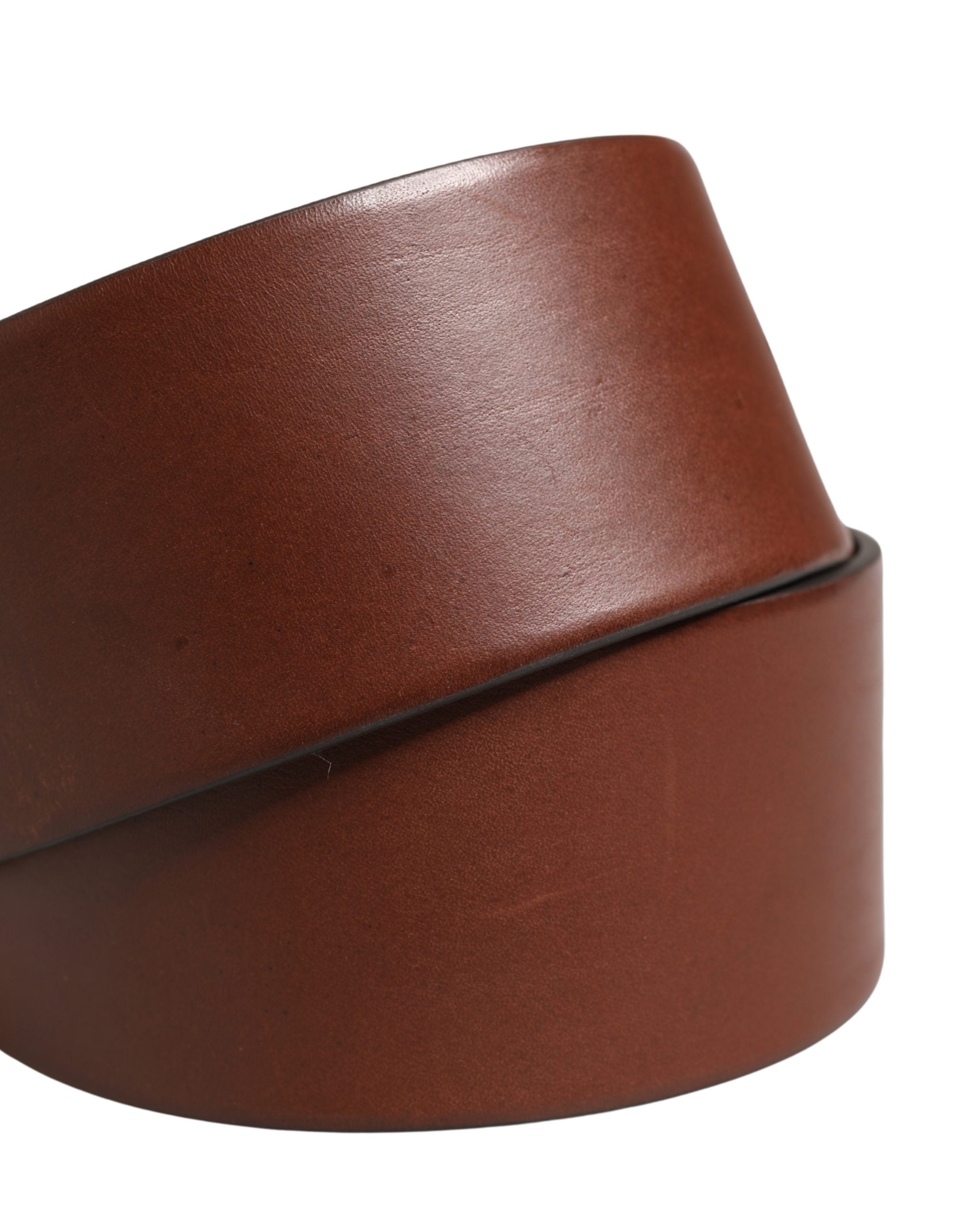 Brown Leather Wide Waist Metal Round Belt - ventzia
