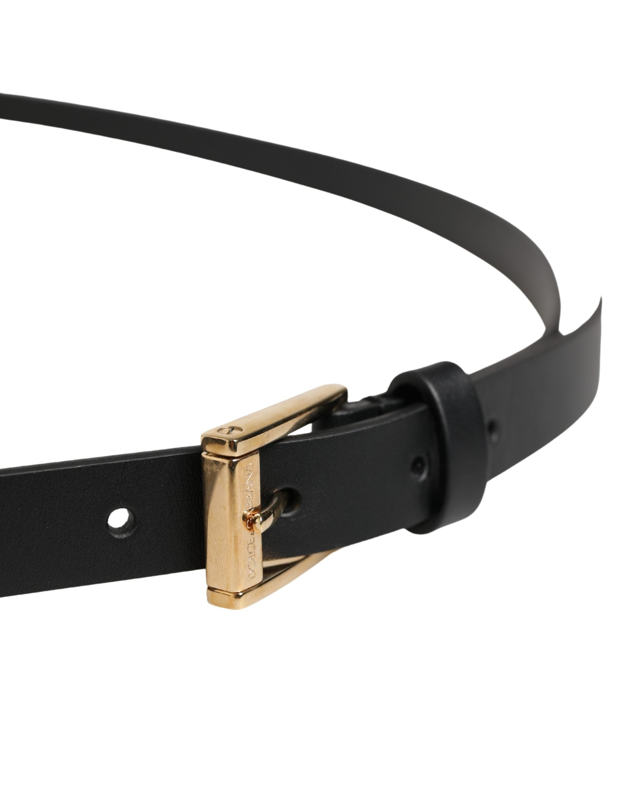 Men Black Leather Classic Metal Buckle Belt - ventzia