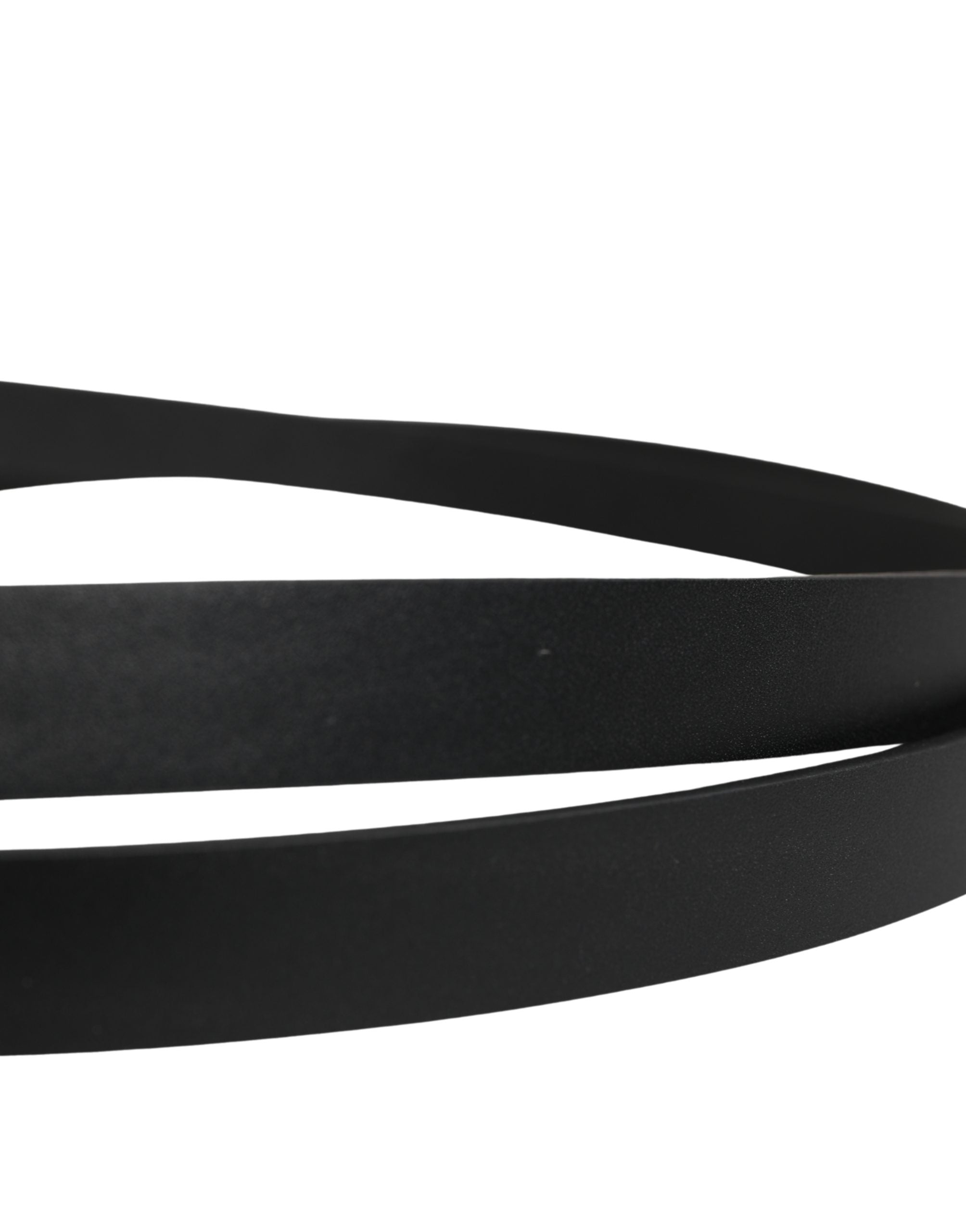 Men Black Leather Classic Metal Buckle Belt - ventzia