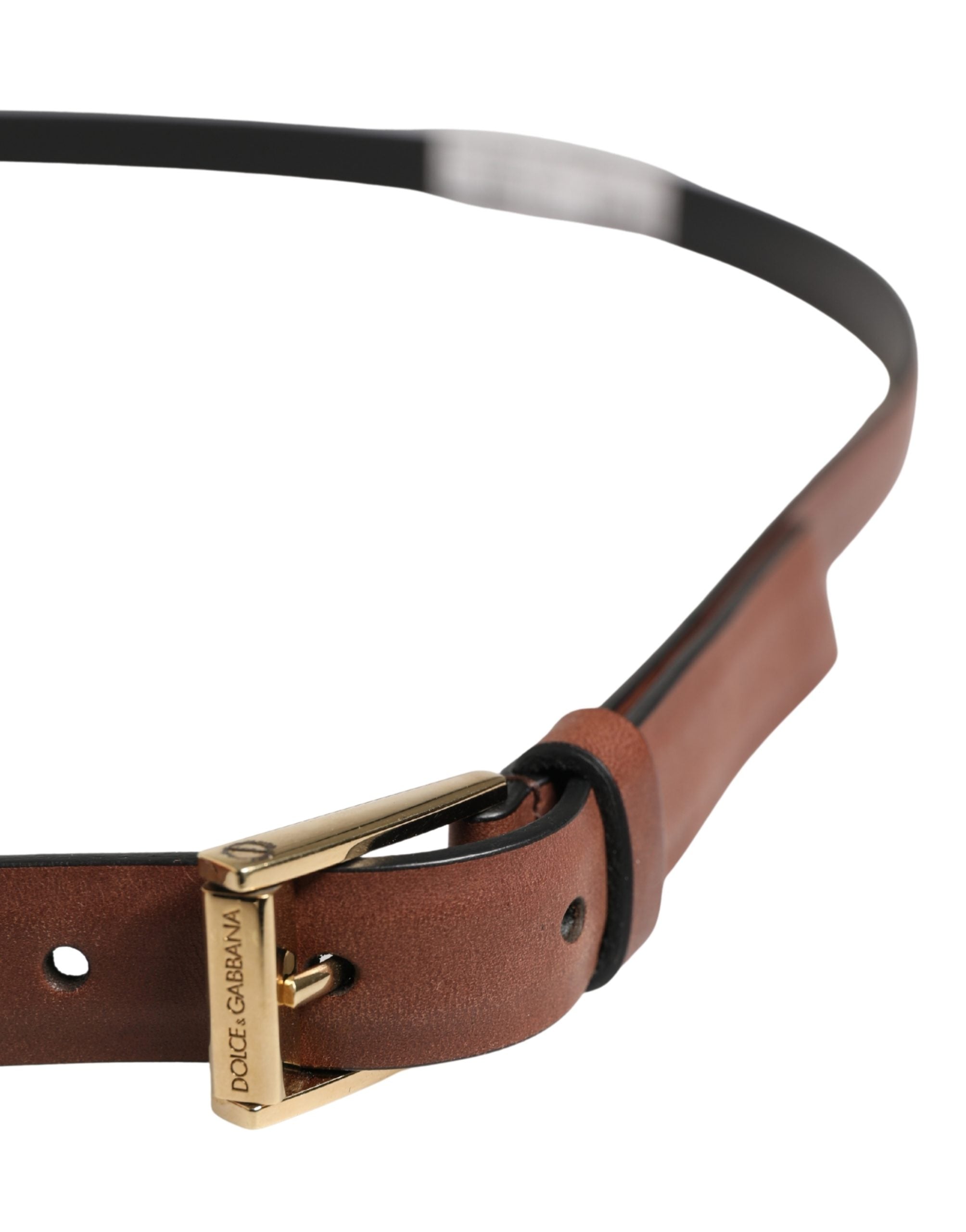 Men Brown Leather Classic Metal Buckle Belt - ventzia