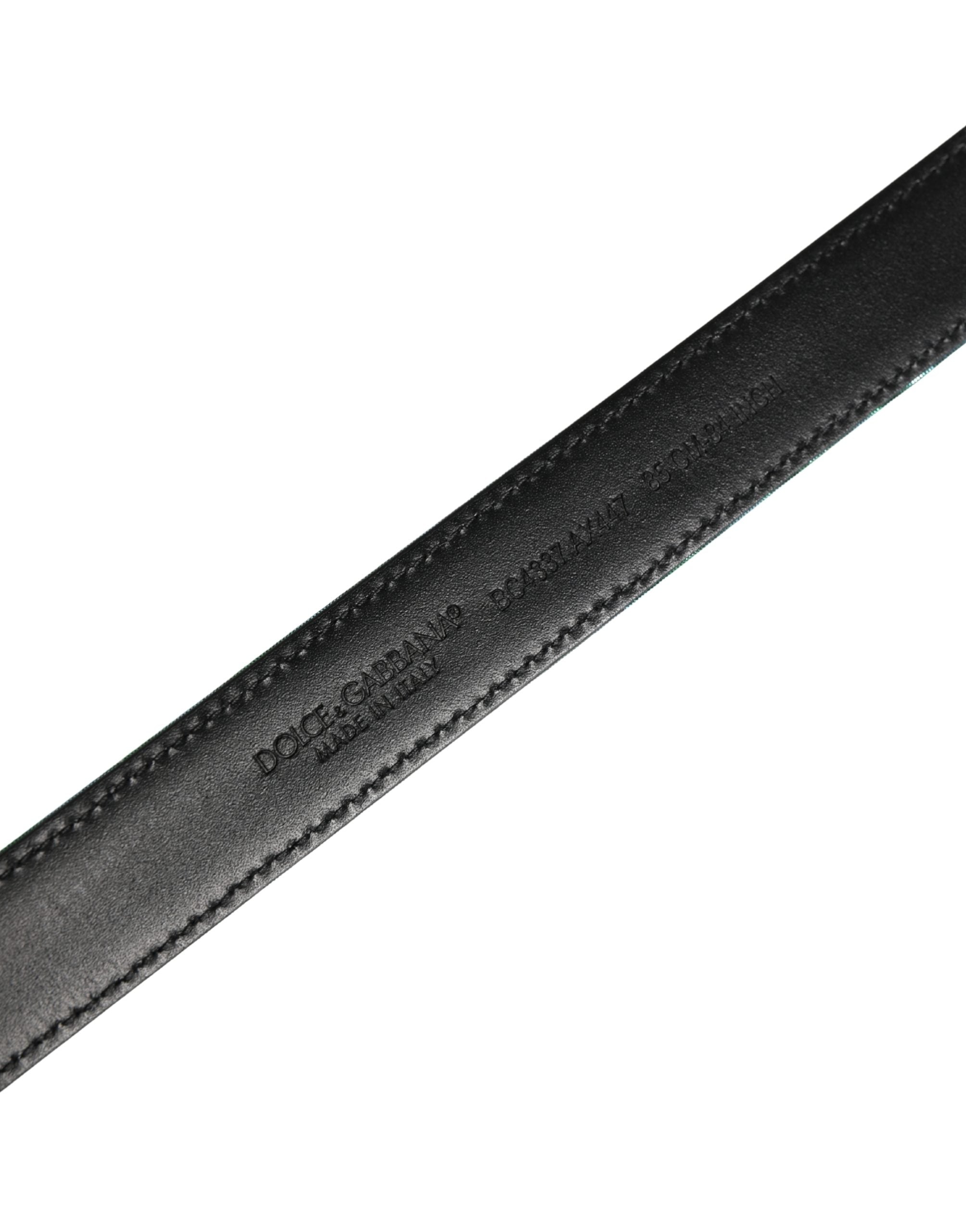 Men Green Lurex Polyester Metal Buckle Belt - ventzia