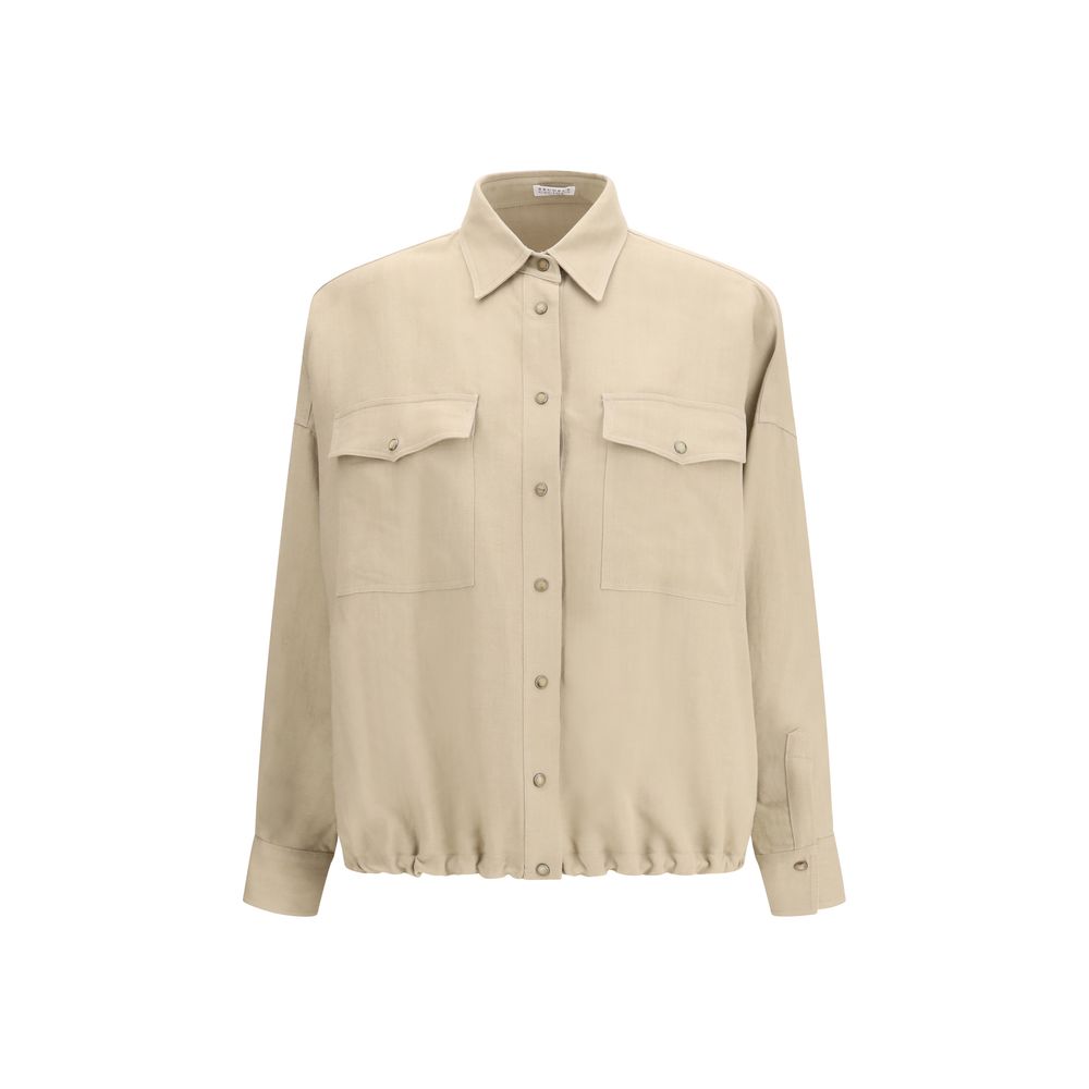 Beige Viscose Blouse - ventzia