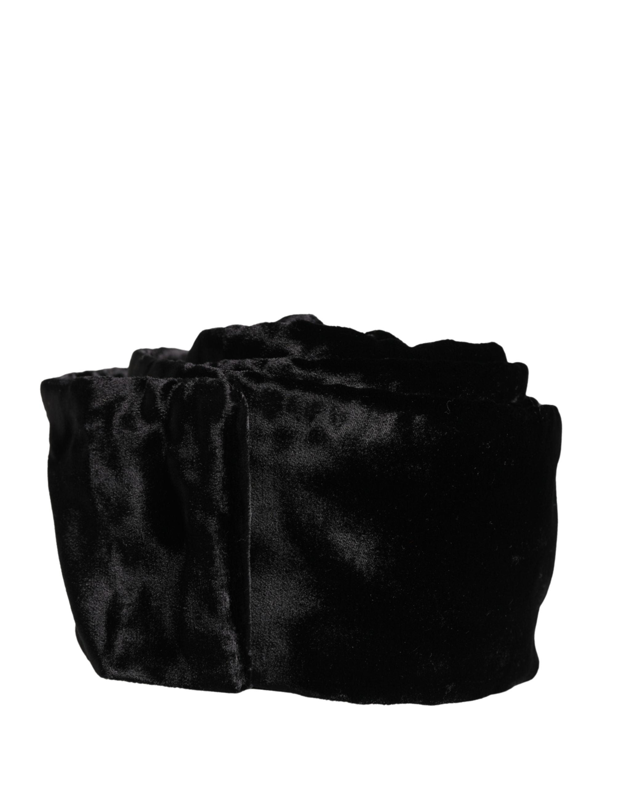 Black Viscose Satin Waist Women Cintura Belt - ventzia