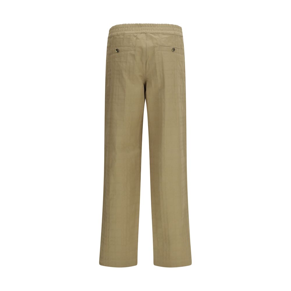 Beige Cotton Casual Pants - ventzia