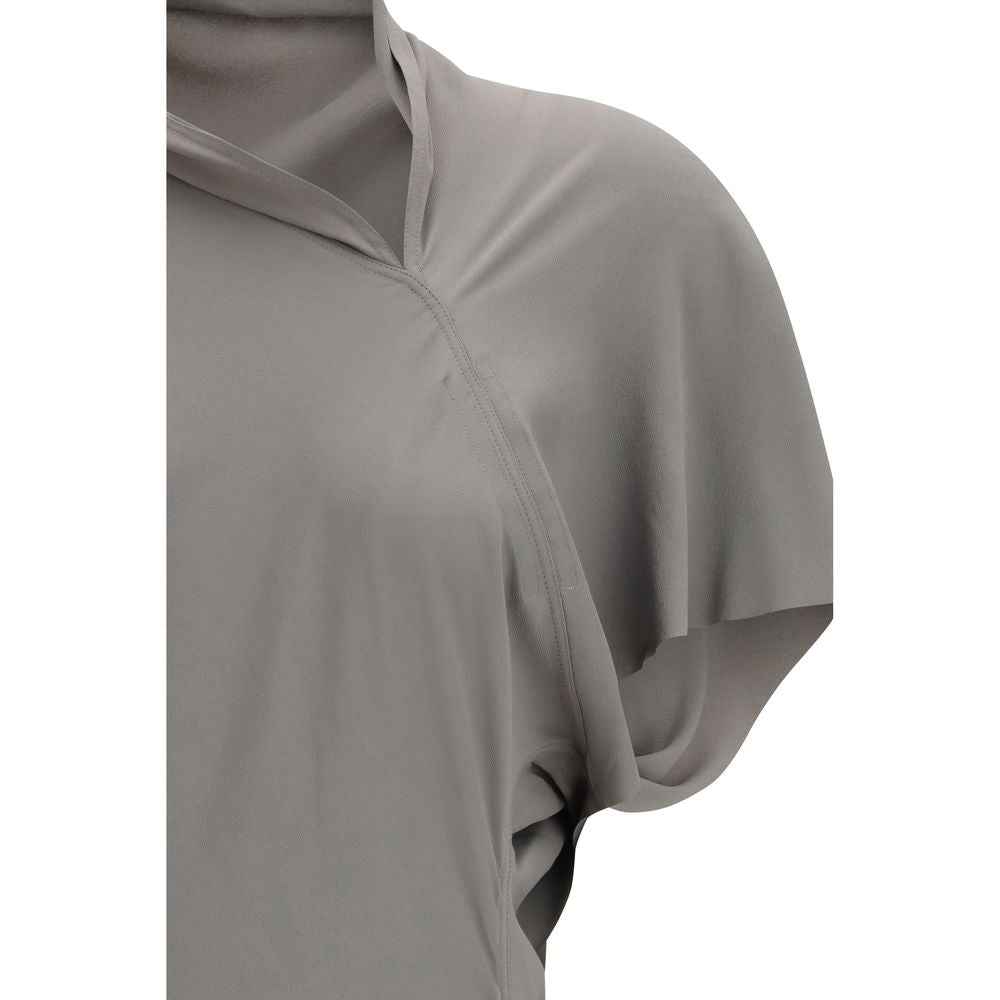 Gray Acetate Casual Dress - ventzia