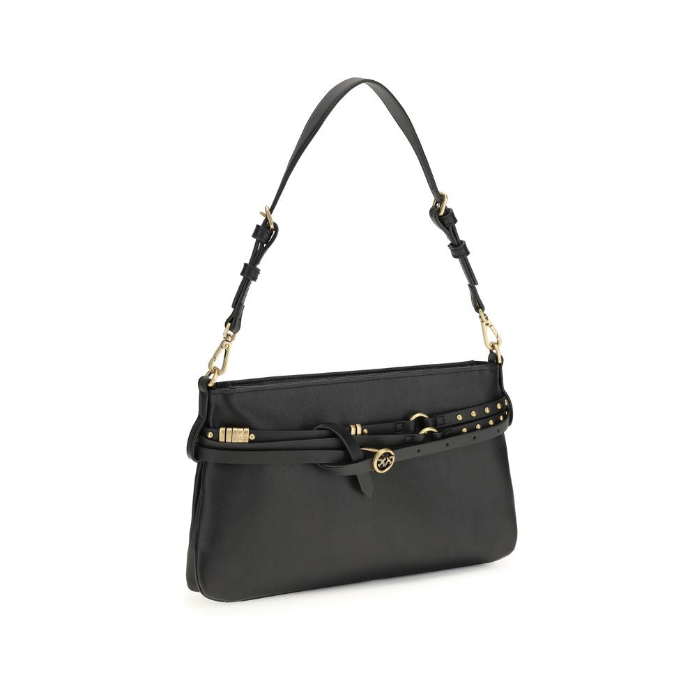 Black Calf Leather Bos Taurus Shoulder Bag - ventzia