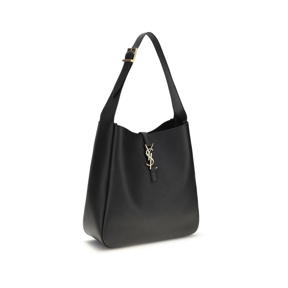Black Calf Leather Bos Taurus Shoulder Bag - ventzia