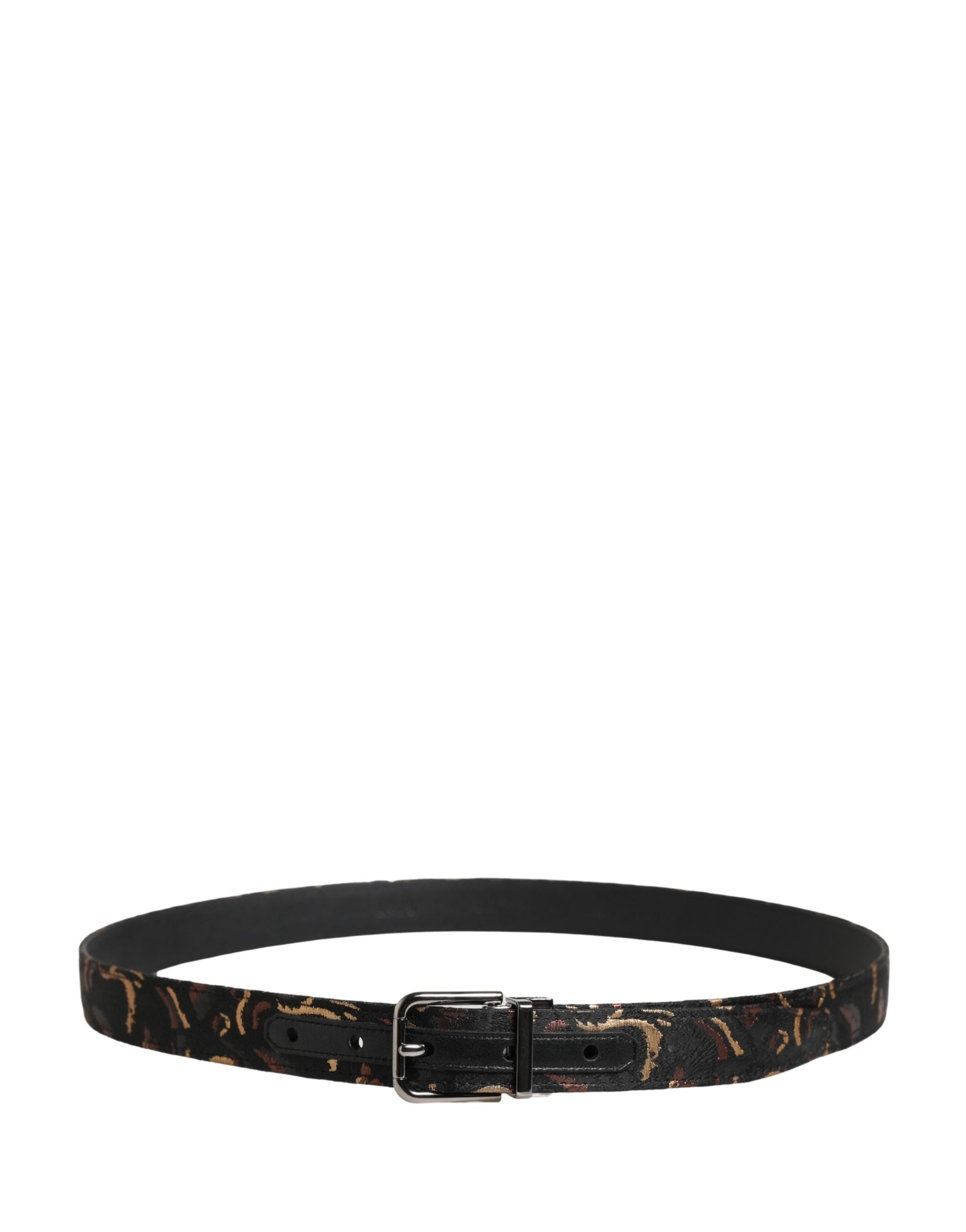 Multicolor Jacquard Silver Metal Buckle Belt - ventzia