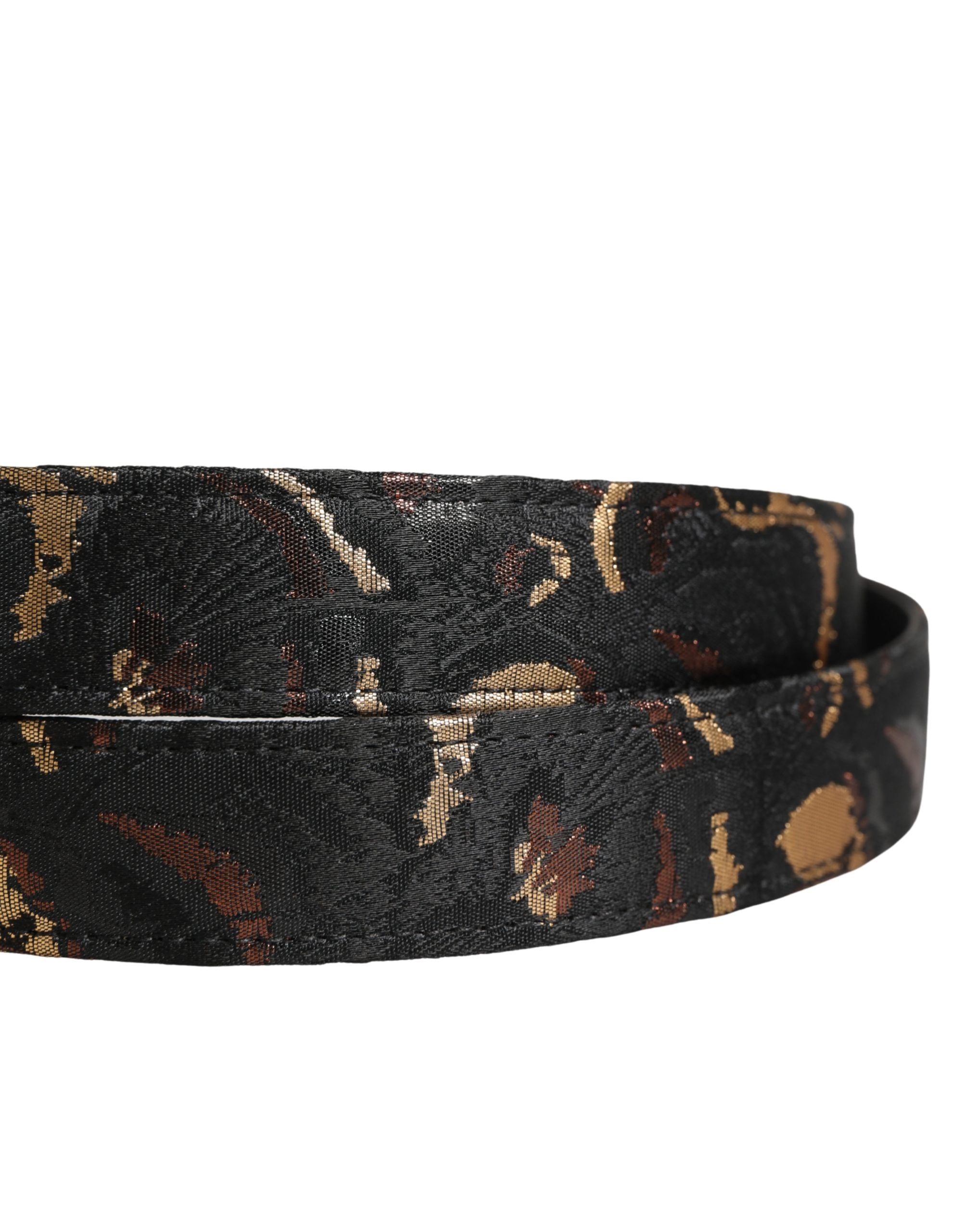 Multicolor Jacquard Silver Metal Buckle Belt - ventzia