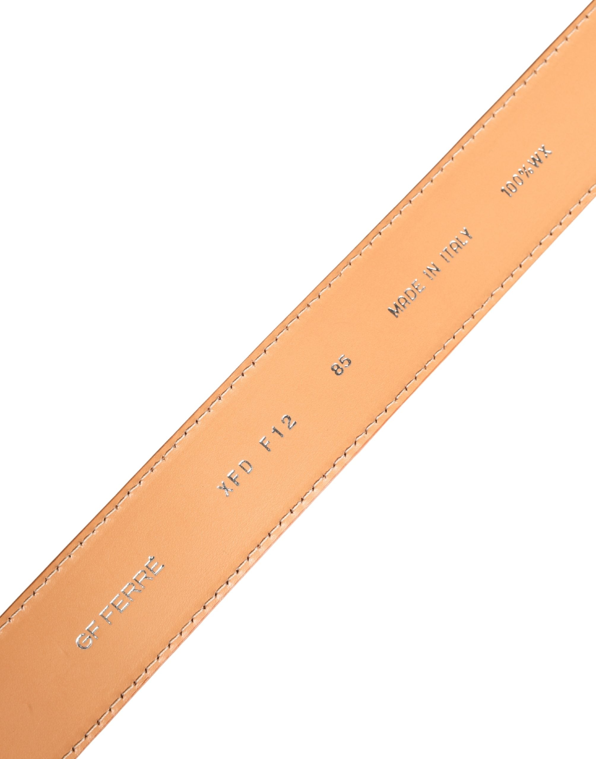 Orange Leather Hexagon Metal Buckle Waist Women Belt - ventzia