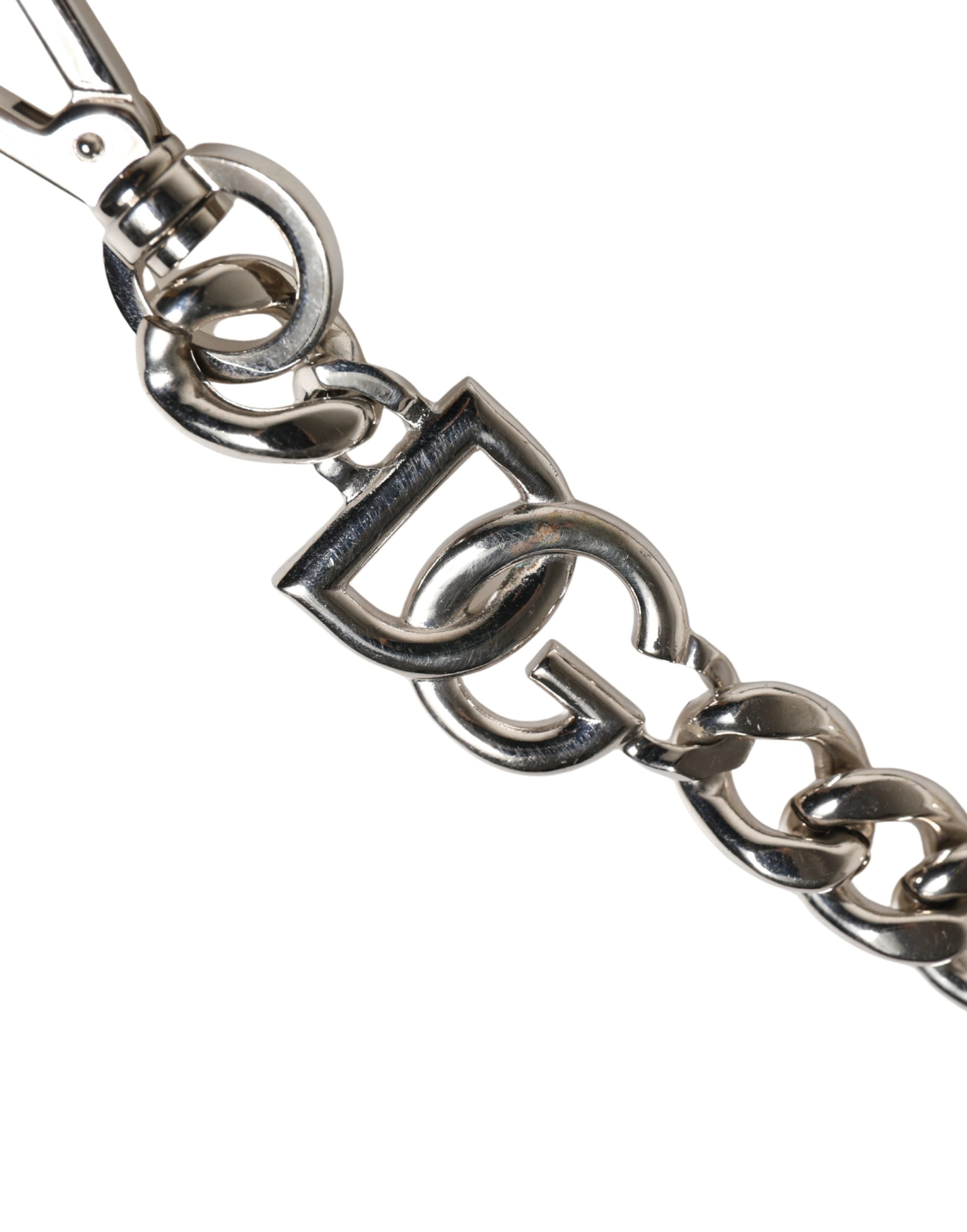 Black Leather Silver Chain Bag Accessory Shoulder Strap - ventzia
