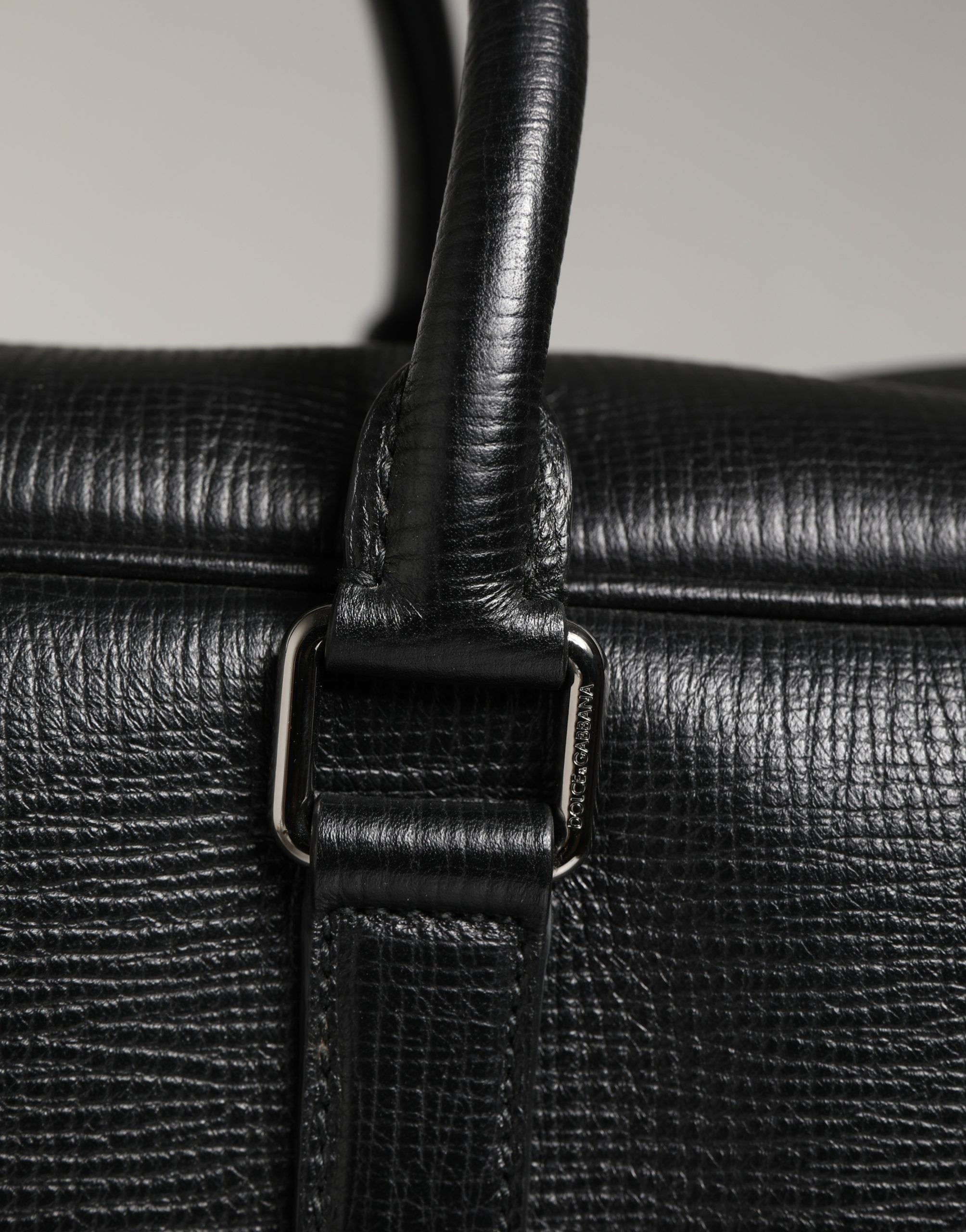 Black Car Man Applique Leather Weekender Borse Bag - ventzia