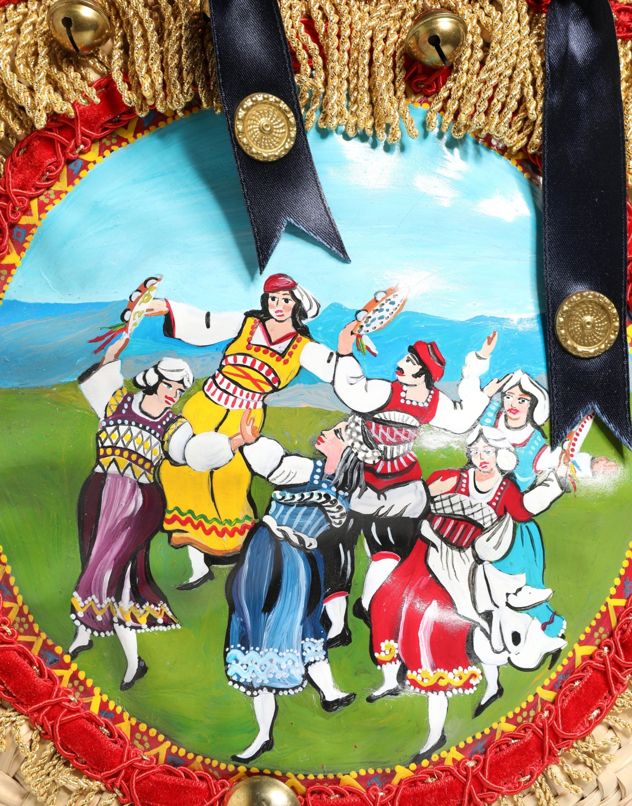 Multicolor Woven Straw Basket Embellished Sicily Bag - ventzia