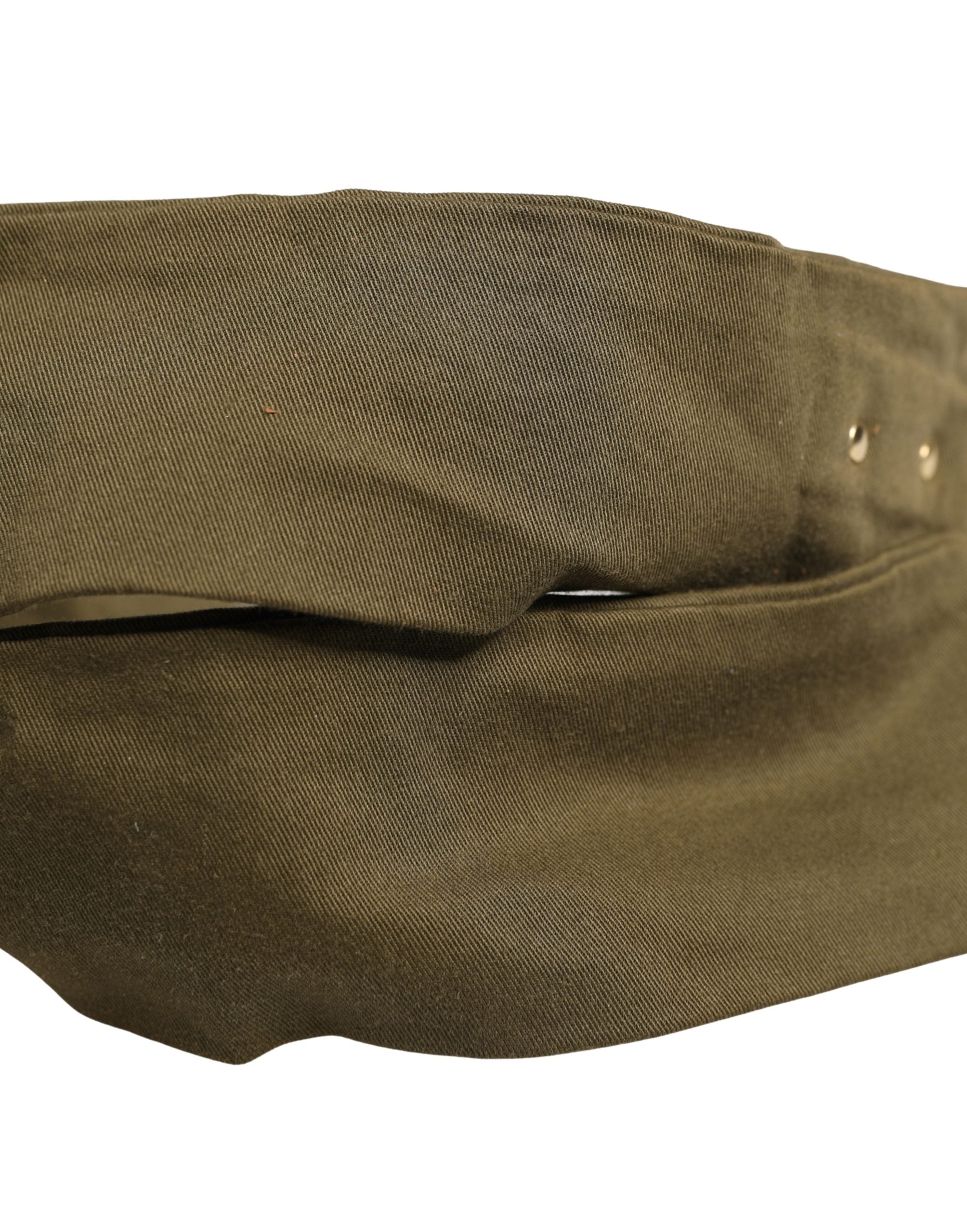 Army Green Cotton Round Buckle Waist Belt - ventzia