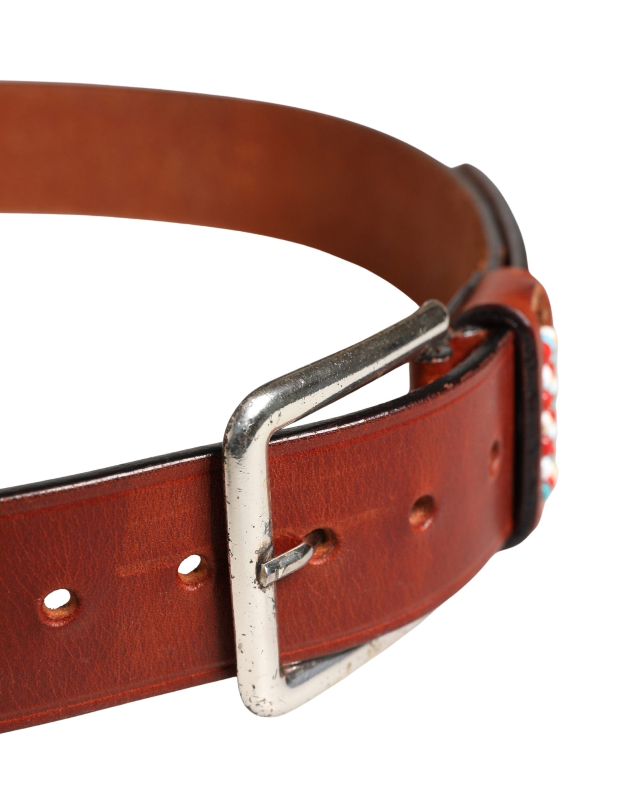 Bordeaux Wide Leather Waist Gold Silver Buckle Belt - ventzia