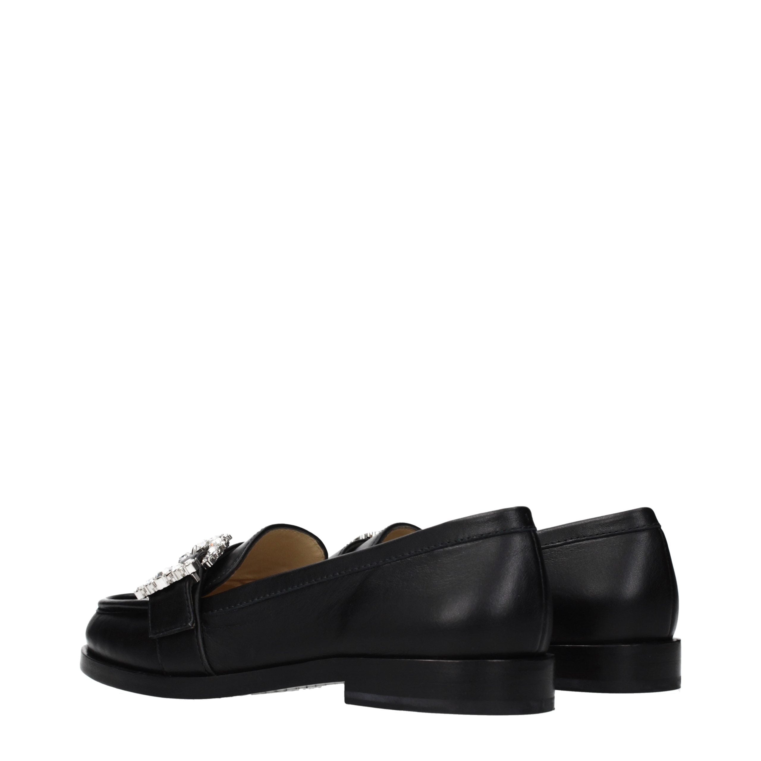 Black Leather Slip-On Loafers