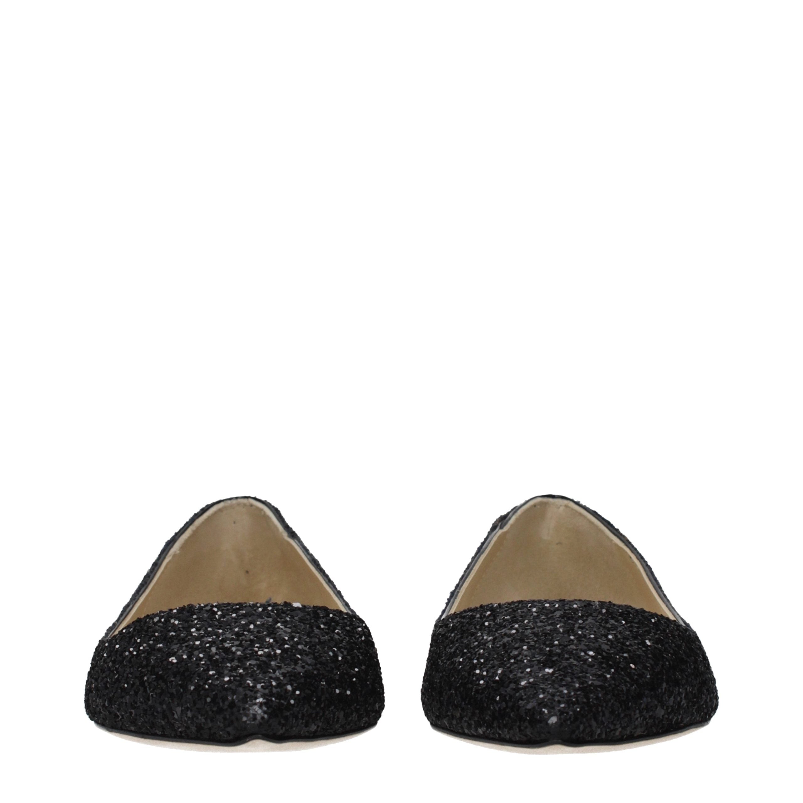 Black Plastic Ballet Flats