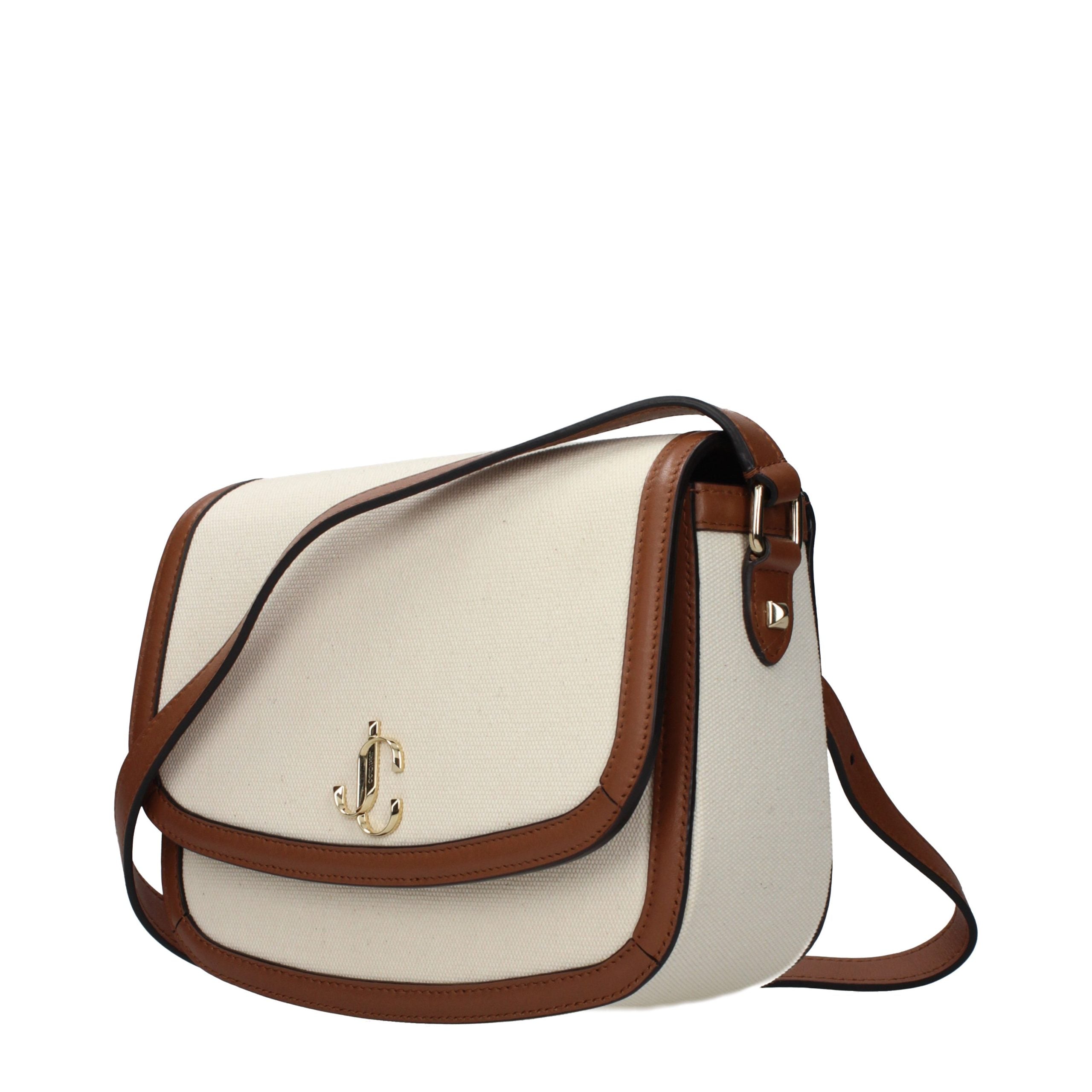 Beige Fabric Crossbody Bag