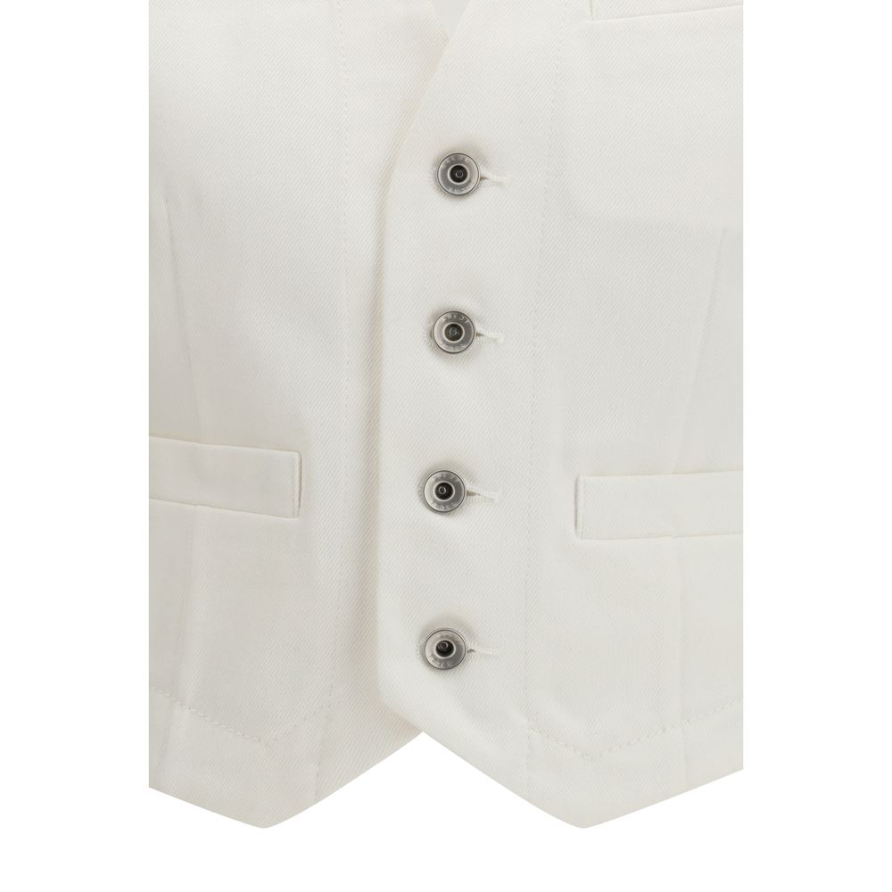 White Cotton Waistcoat - ventzia