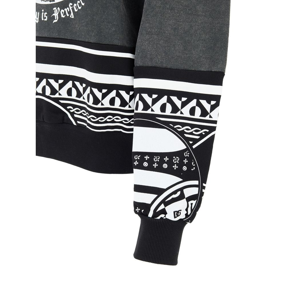 Black Cotton Sweatshirt - ventzia