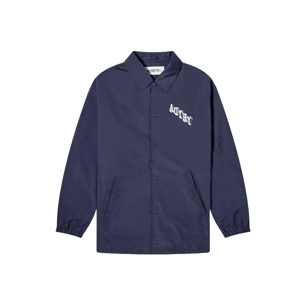 Blue Polyester Shell Jacket - ventzia