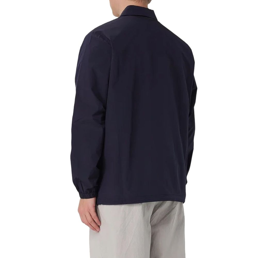 Blue Polyester Shell Jacket - ventzia