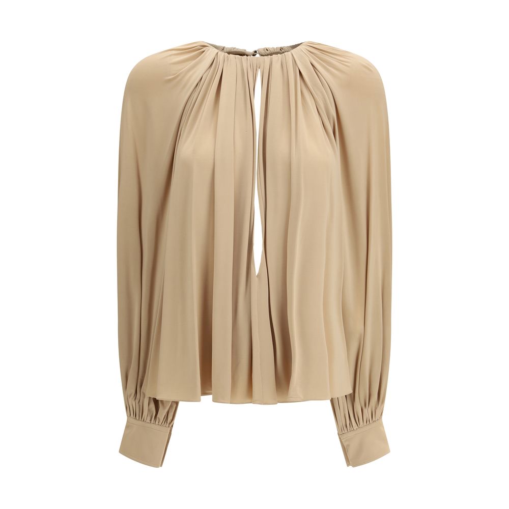Beige Viscose Blouse - ventzia
