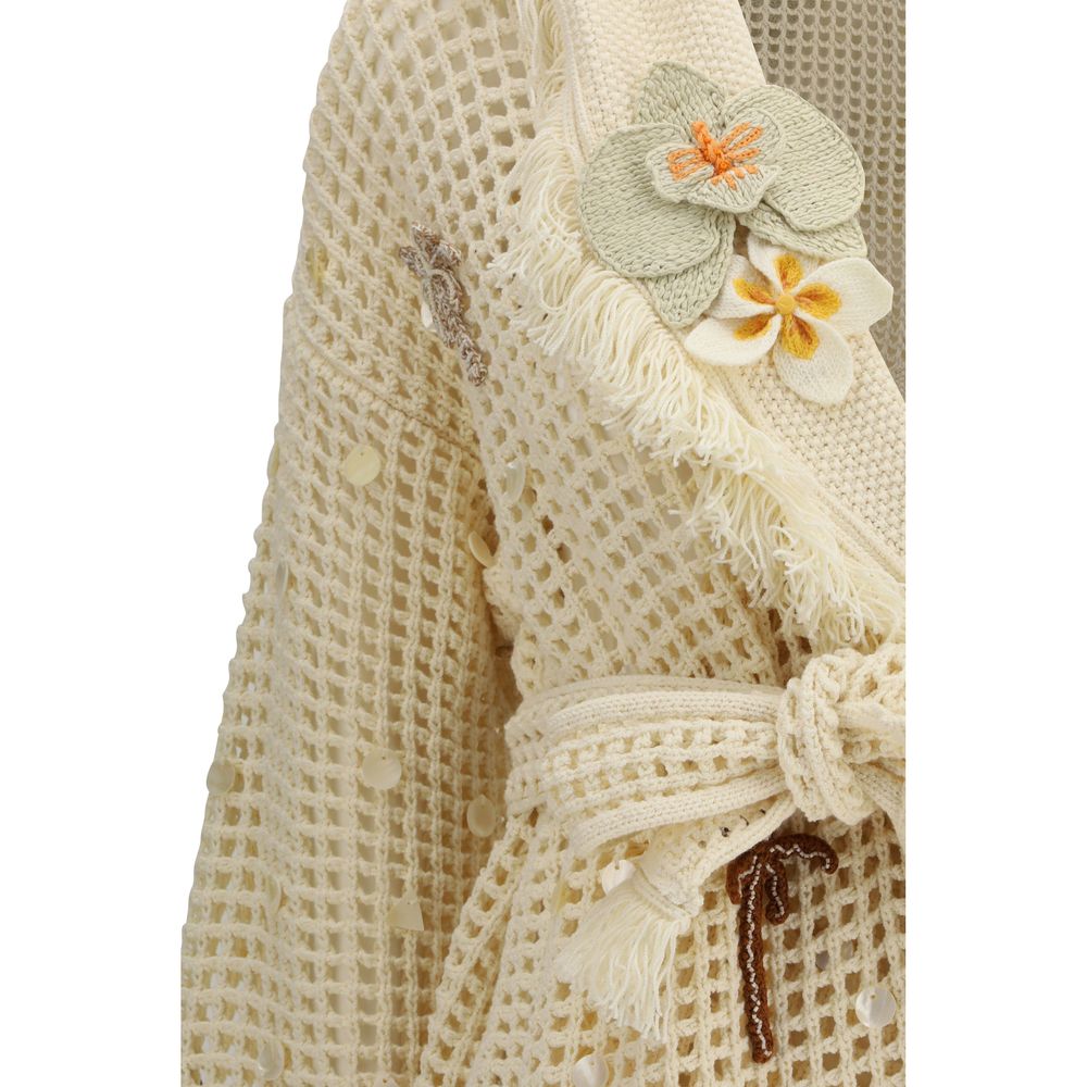 Beige Cotton Cardigan - ventzia